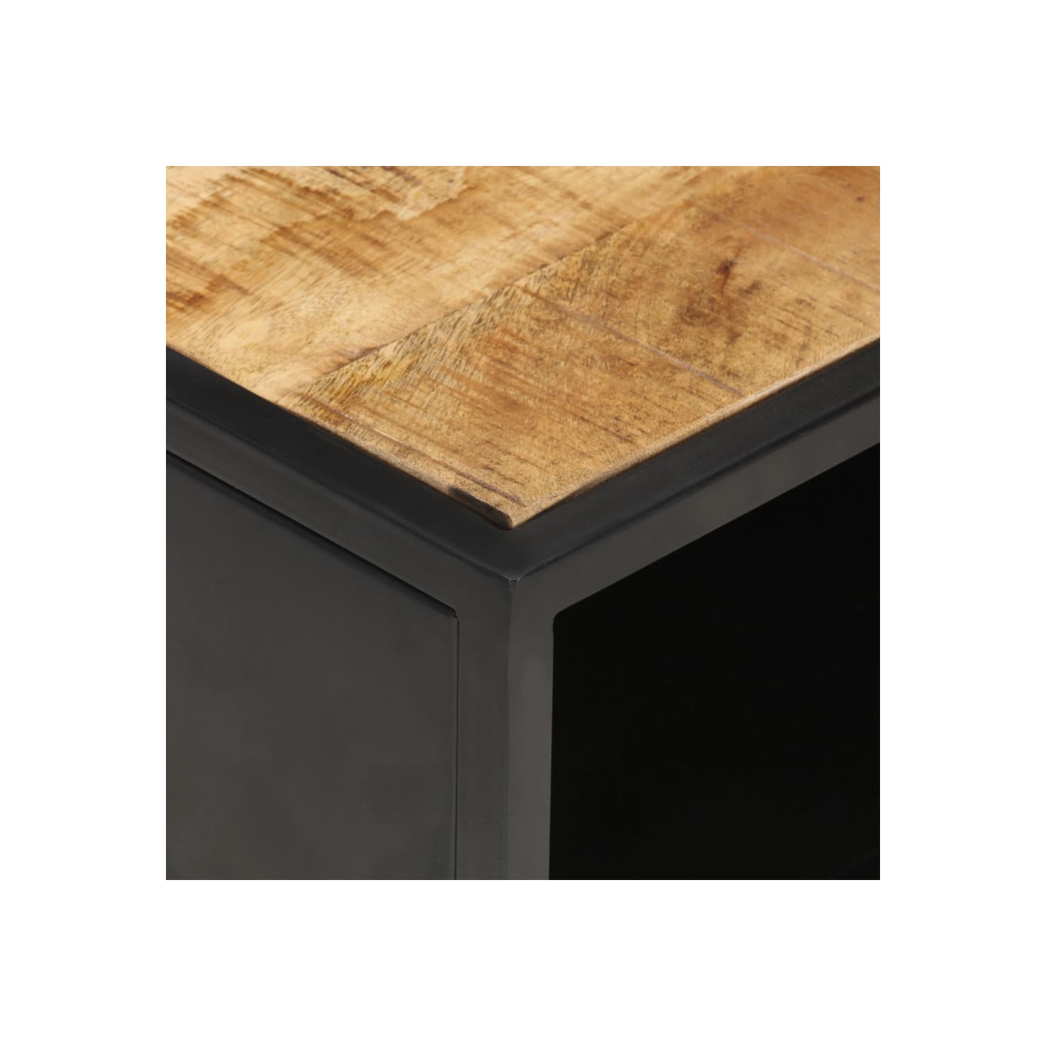 vidaXL Coffee Table with Carved Door 35.4"x21.7"x14.2" Rough Mango Wood