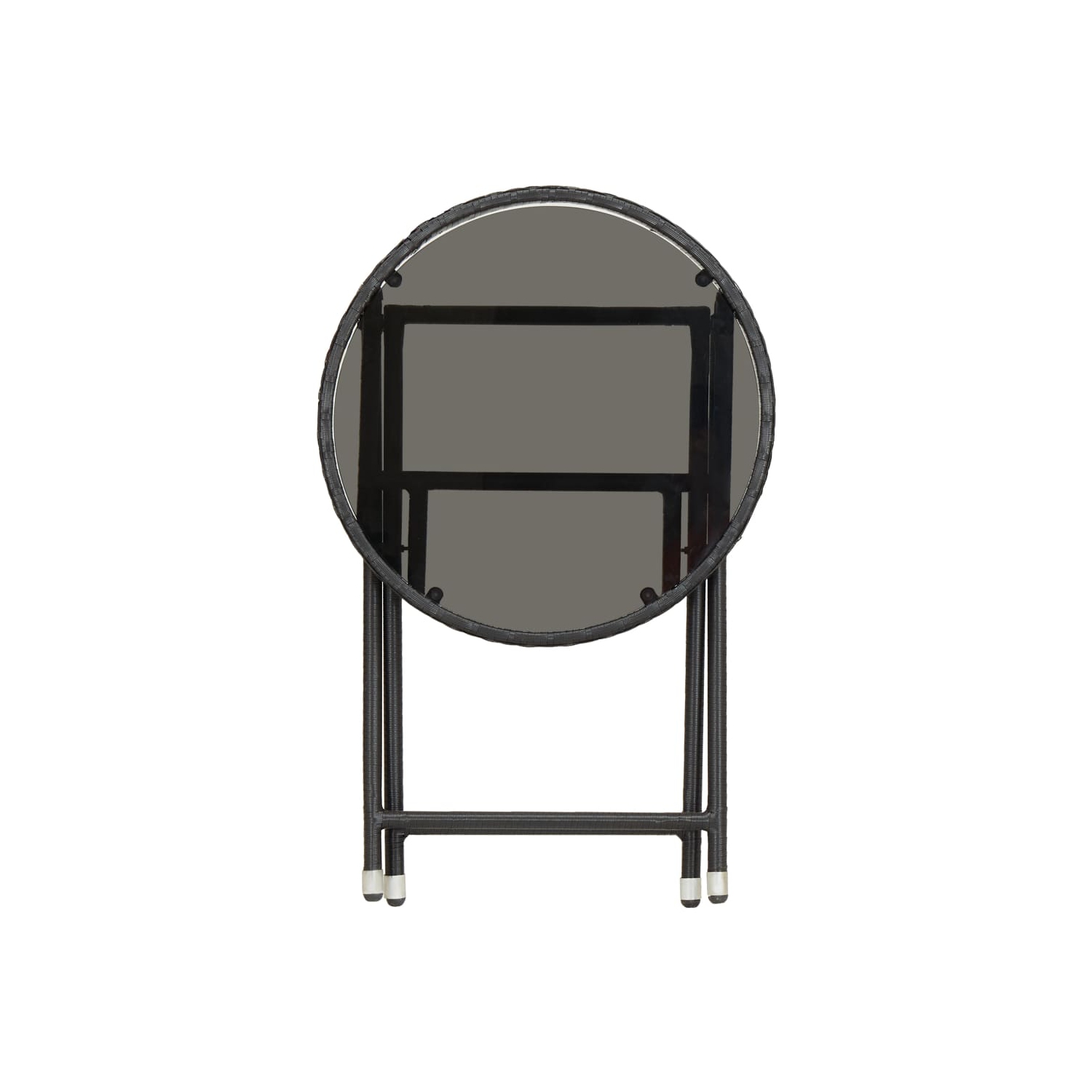 Ensemble bistro de patio de 3 pièces en poly rotin et verre trempé noir vidaXL