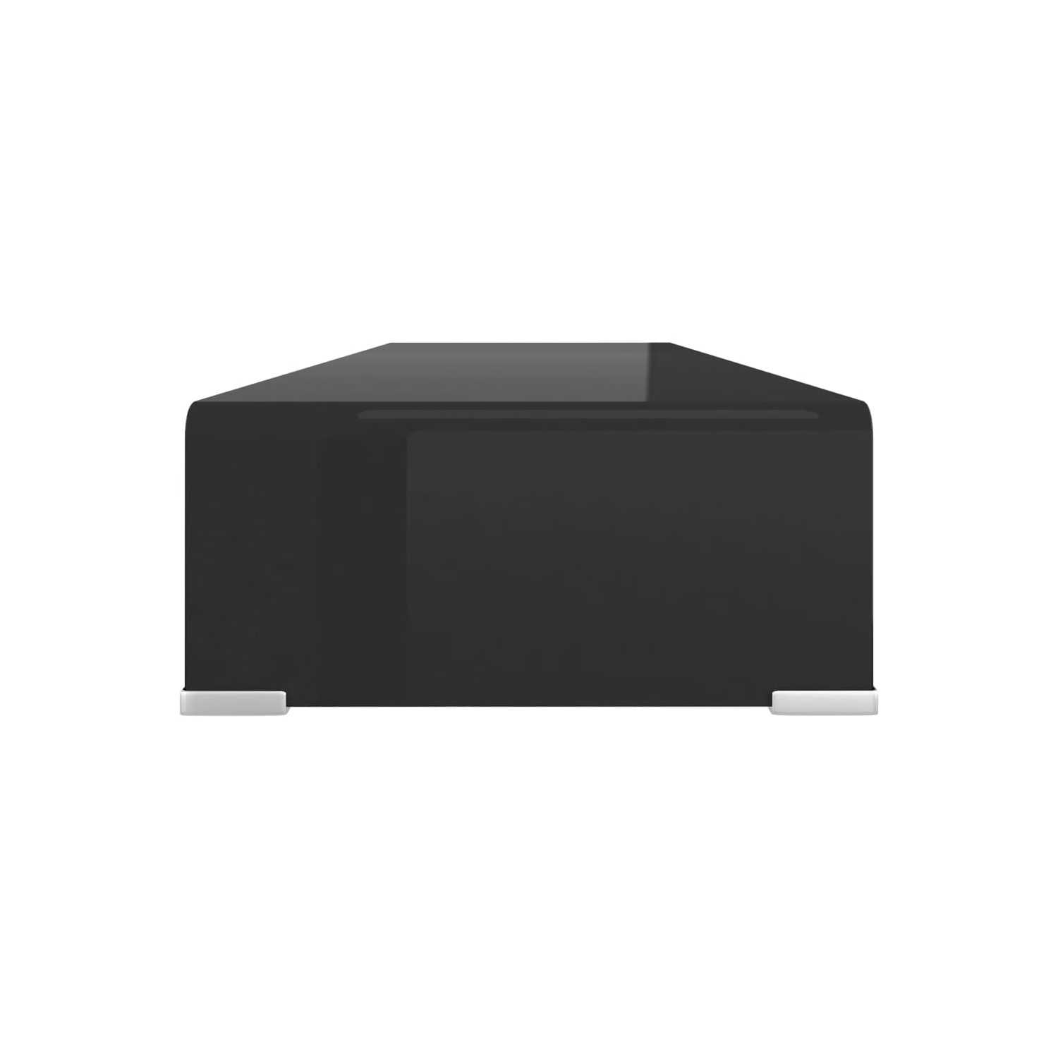 vidaXL TV Stand / Monitor Riser Glass Black 35.4"x11.8"x5.1"