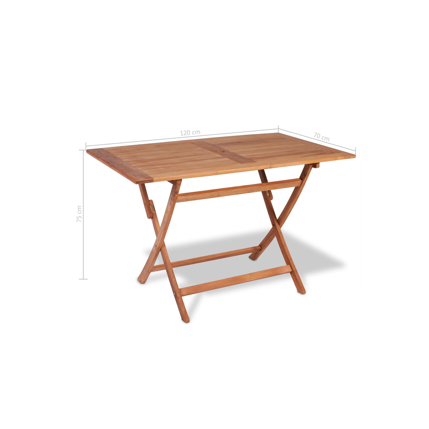 vidaXL Folding Patio Table 47.2"x27.6"x29.5" Solid Teak Wood