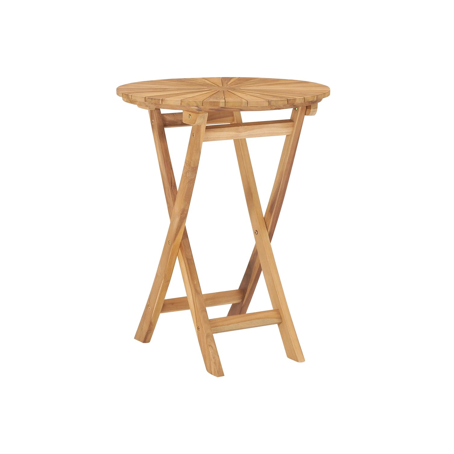 vidaXL Folding Patio Table Ø 23.6" Solid Teak Wood