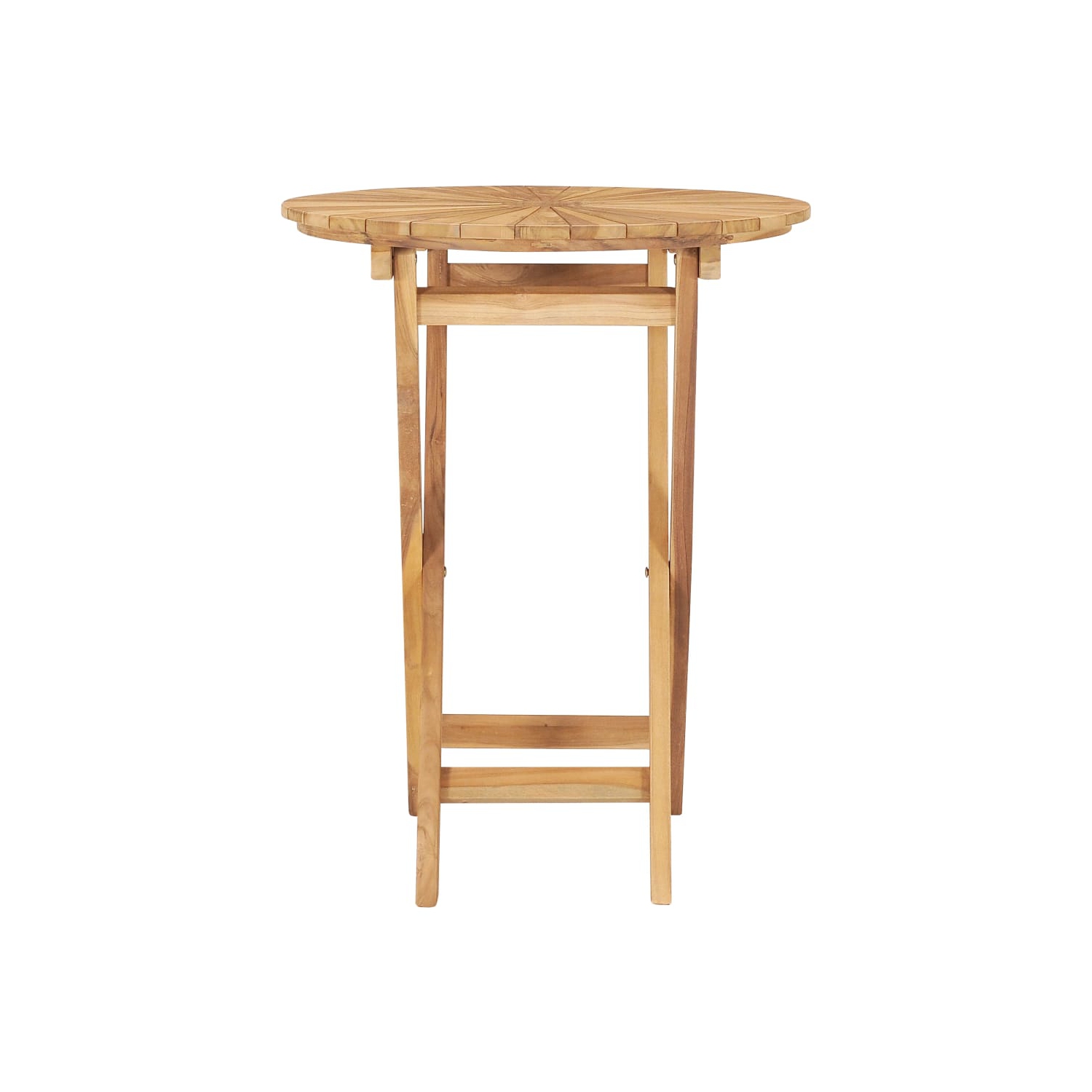 vidaXL Folding Patio Table Ø 23.6" Solid Teak Wood