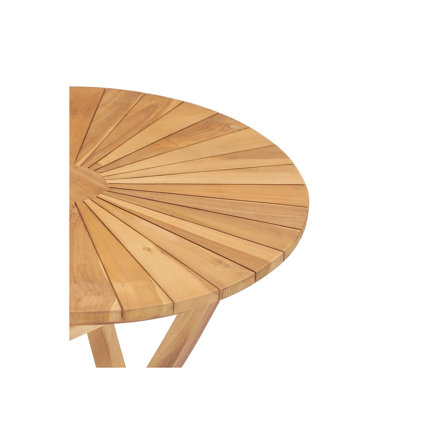 vidaXL Folding Patio Table Ø 23.6" Solid Teak Wood