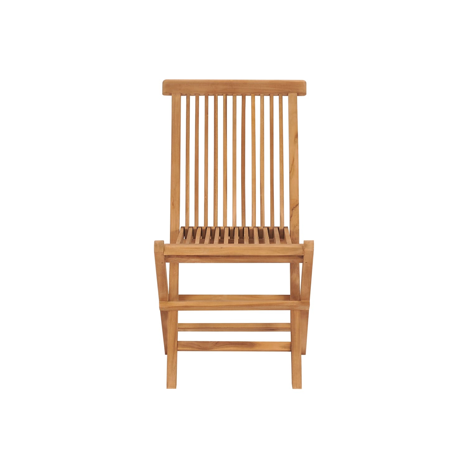 vidaXL Folding Patio Chairs 2 pcs Solid Teak Wood