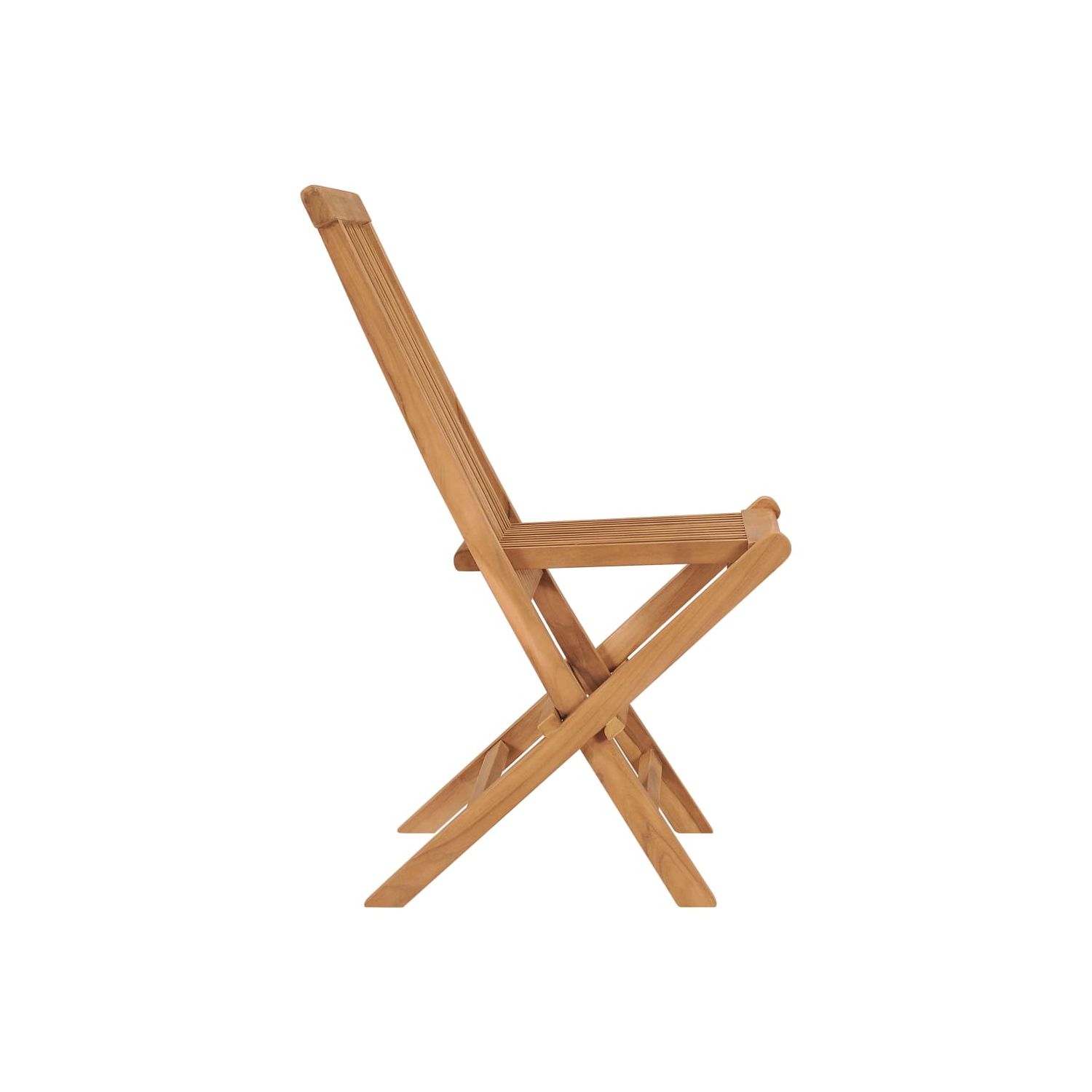 vidaXL Folding Patio Chairs 2 pcs Solid Teak Wood