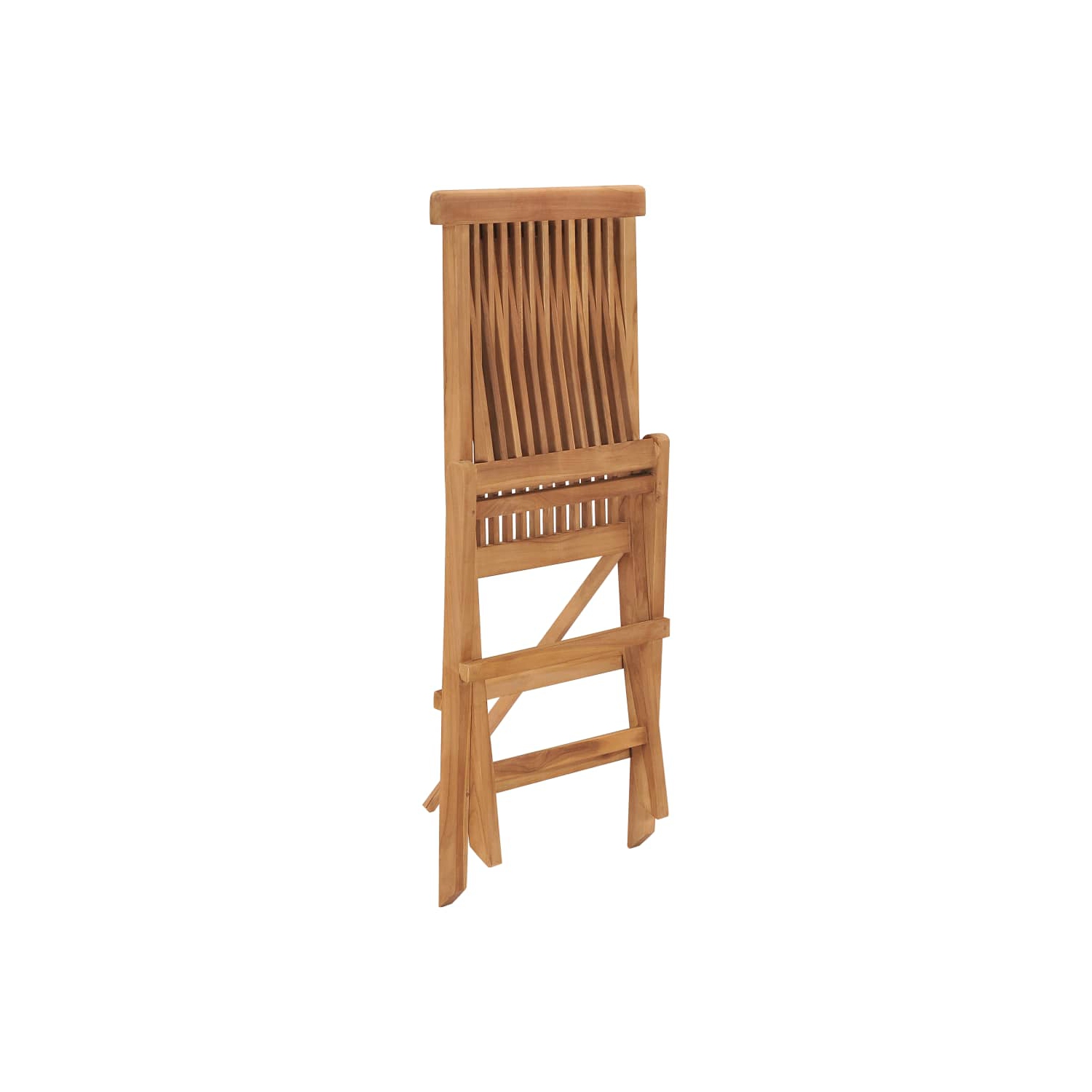 vidaXL Folding Patio Chairs 2 pcs Solid Teak Wood