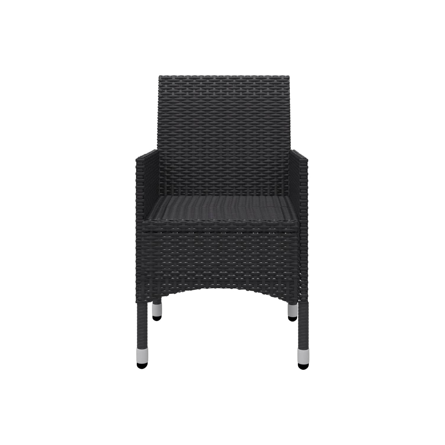 vidaXL 3 Piece Patio Bistro Set Poly Rattan and Tempered Glass Black