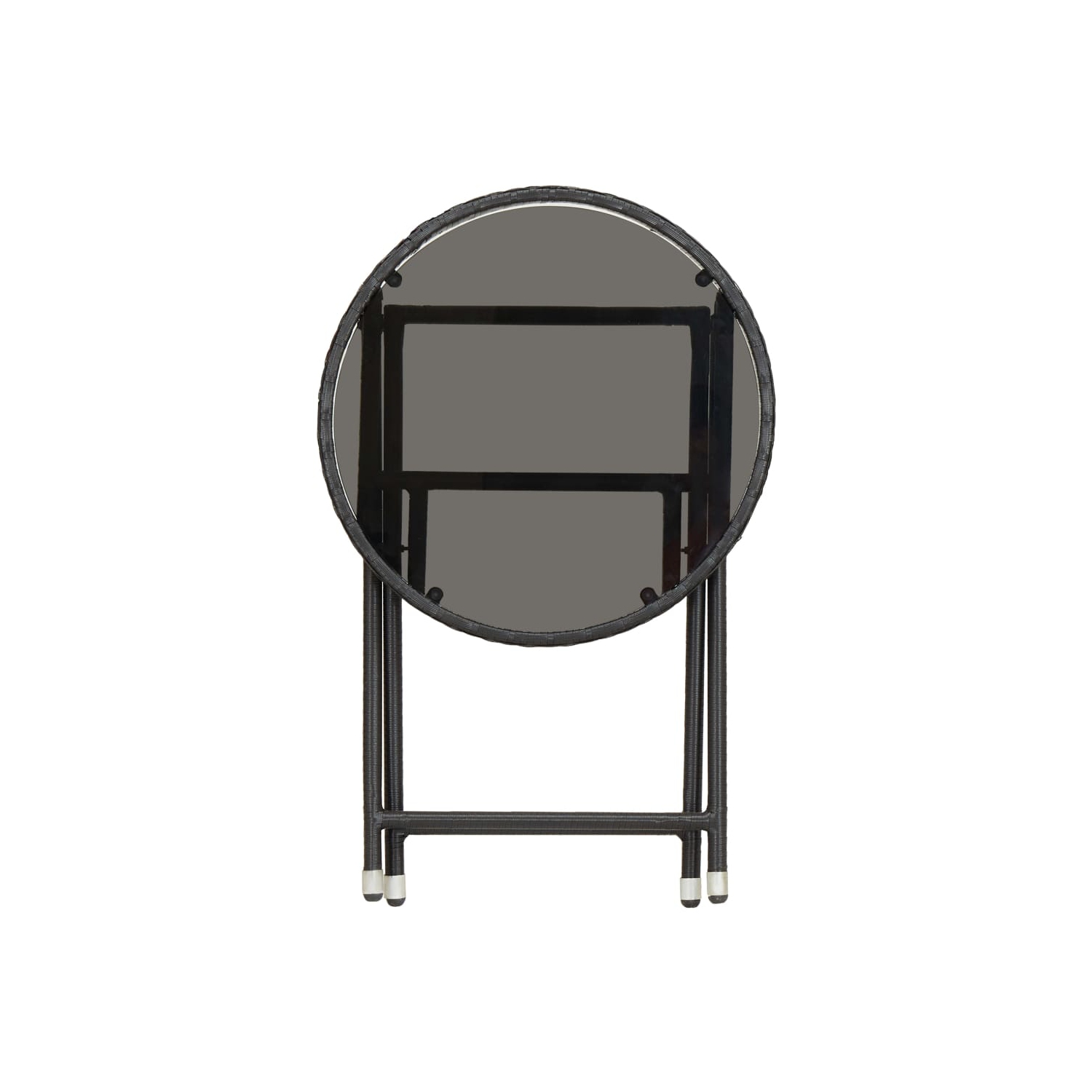 vidaXL 3 Piece Patio Bistro Set Poly Rattan and Tempered Glass Black