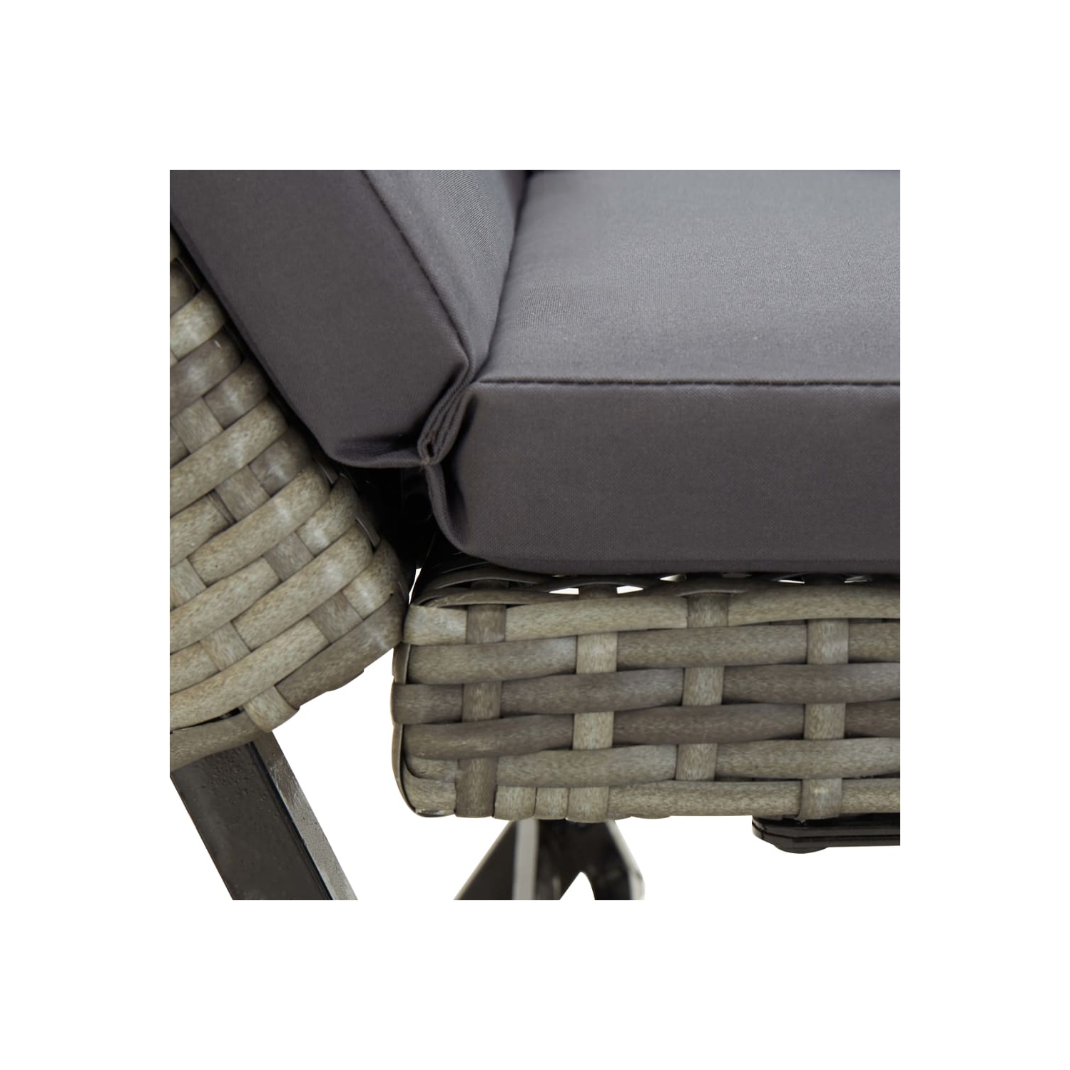 vidaXL Patio Bench with Cushions 69.3" Gray Poly Rattan