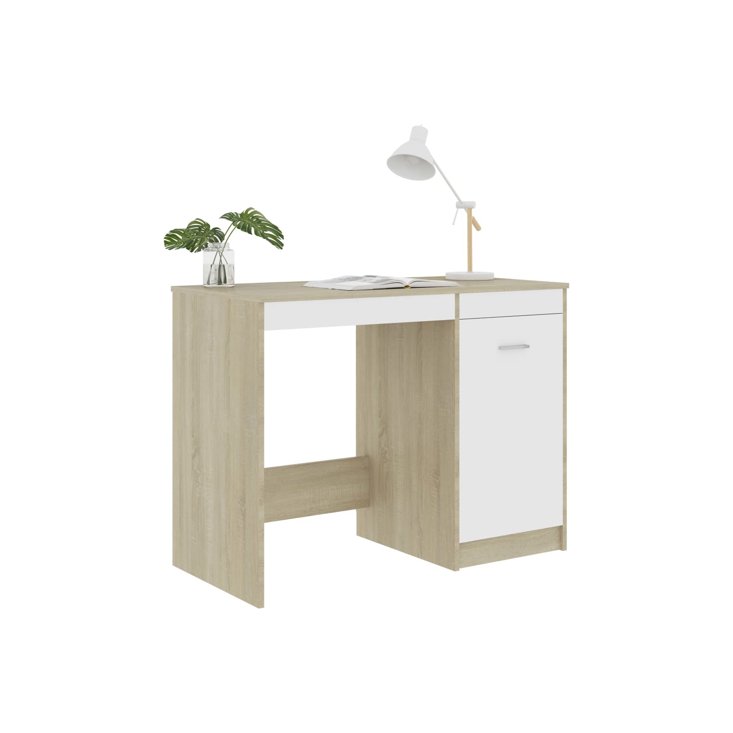 vidaXL Desk Gray 39.4"x19.7"x29.9" Chipboard