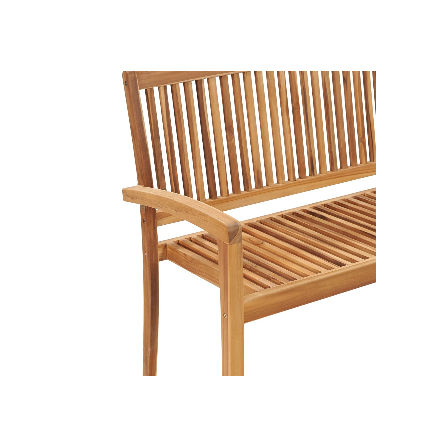vidaXL Stacking Patio Bench with Cushion 50.6" Solid Teak Wood