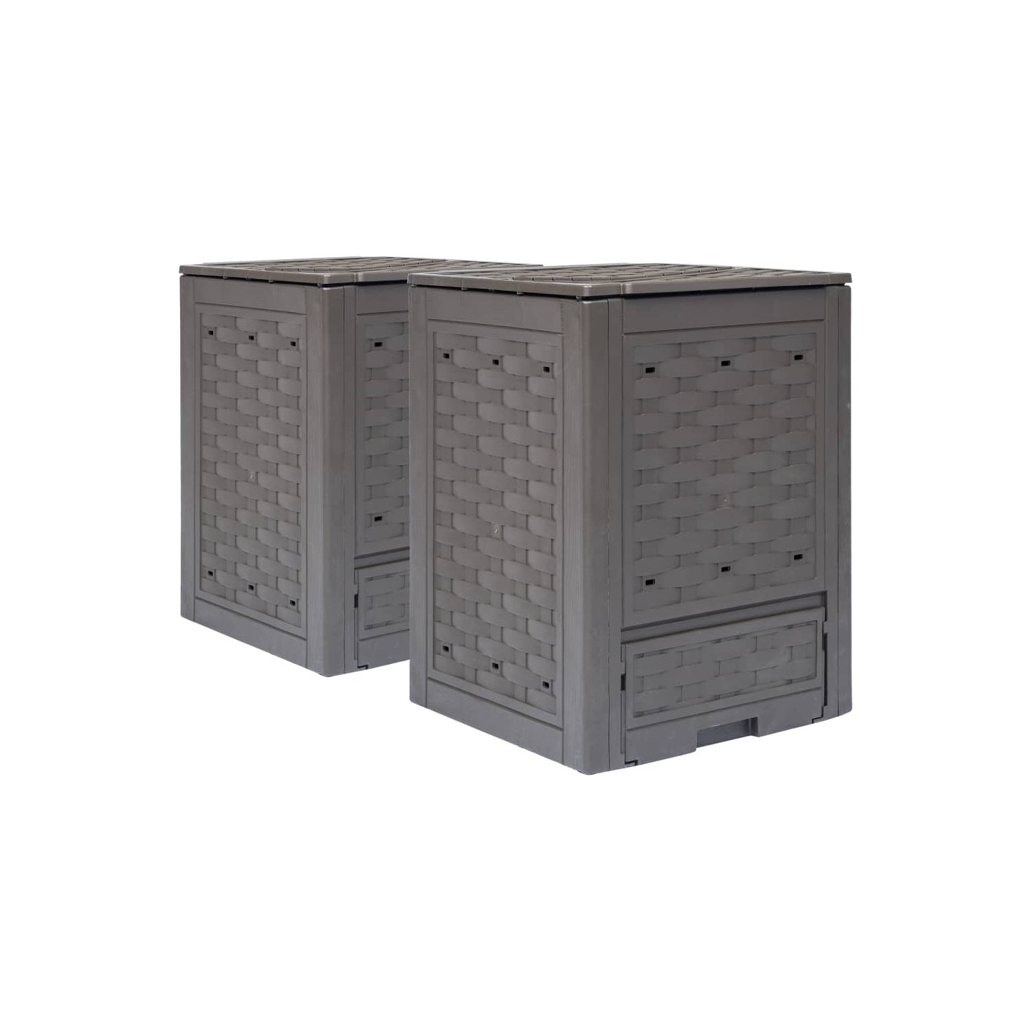 vidaXL Garden Composters 2 pcs Brown 23.6"x23.6"x32.7" 158.5 gal