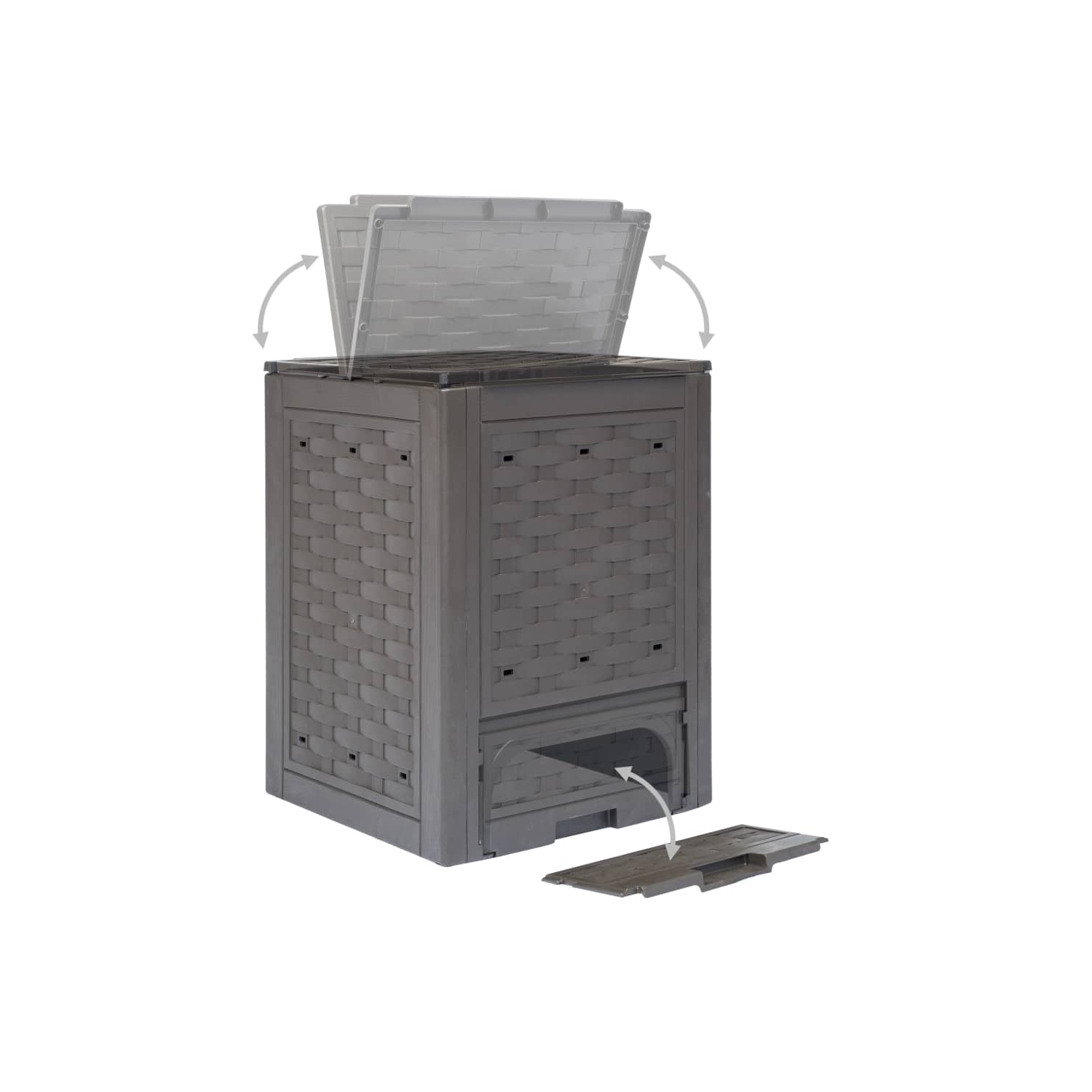 vidaXL Garden Composters 2 pcs Brown 23.6"x23.6"x32.7" 158.5 gal