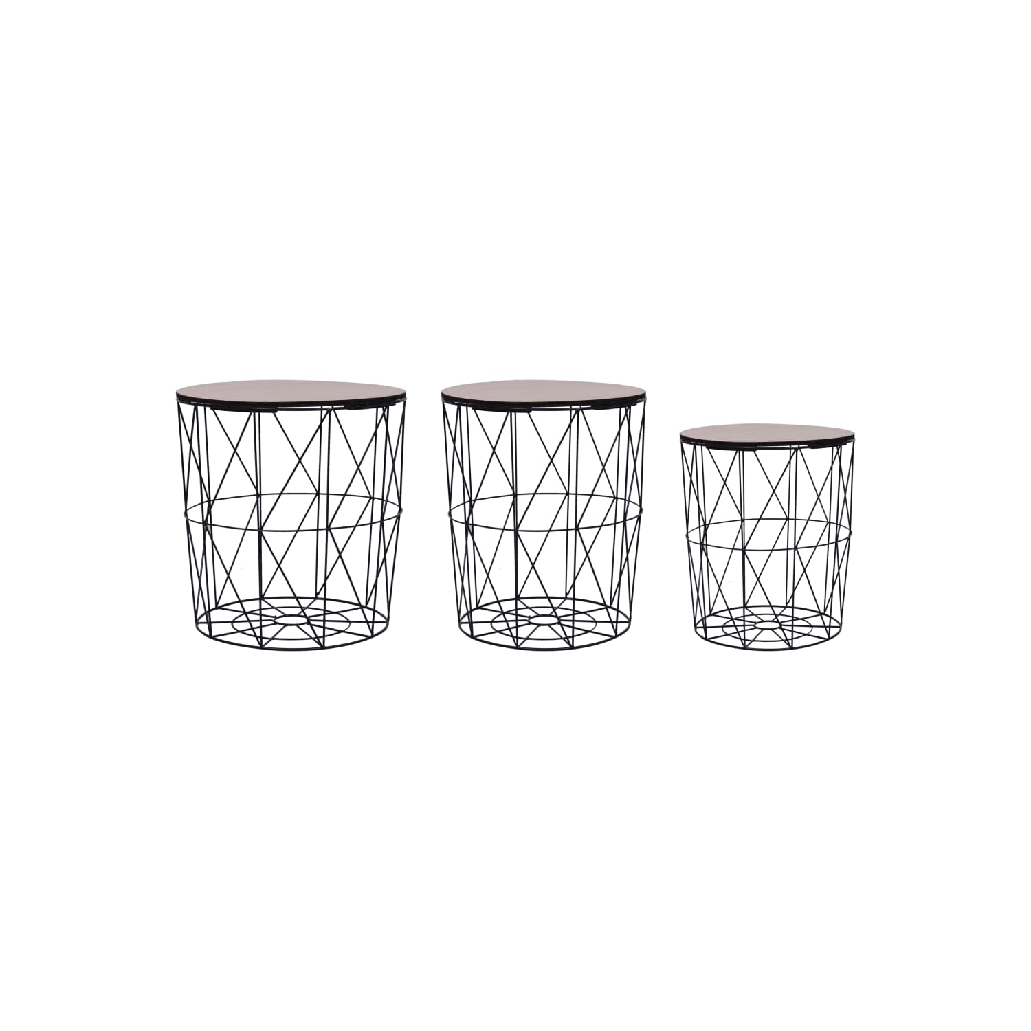 Table basse VidaXL, 3 pièces, noir