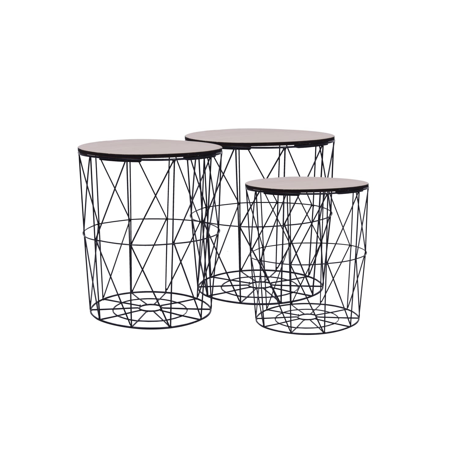 Table basse VidaXL, 3 pièces, noir