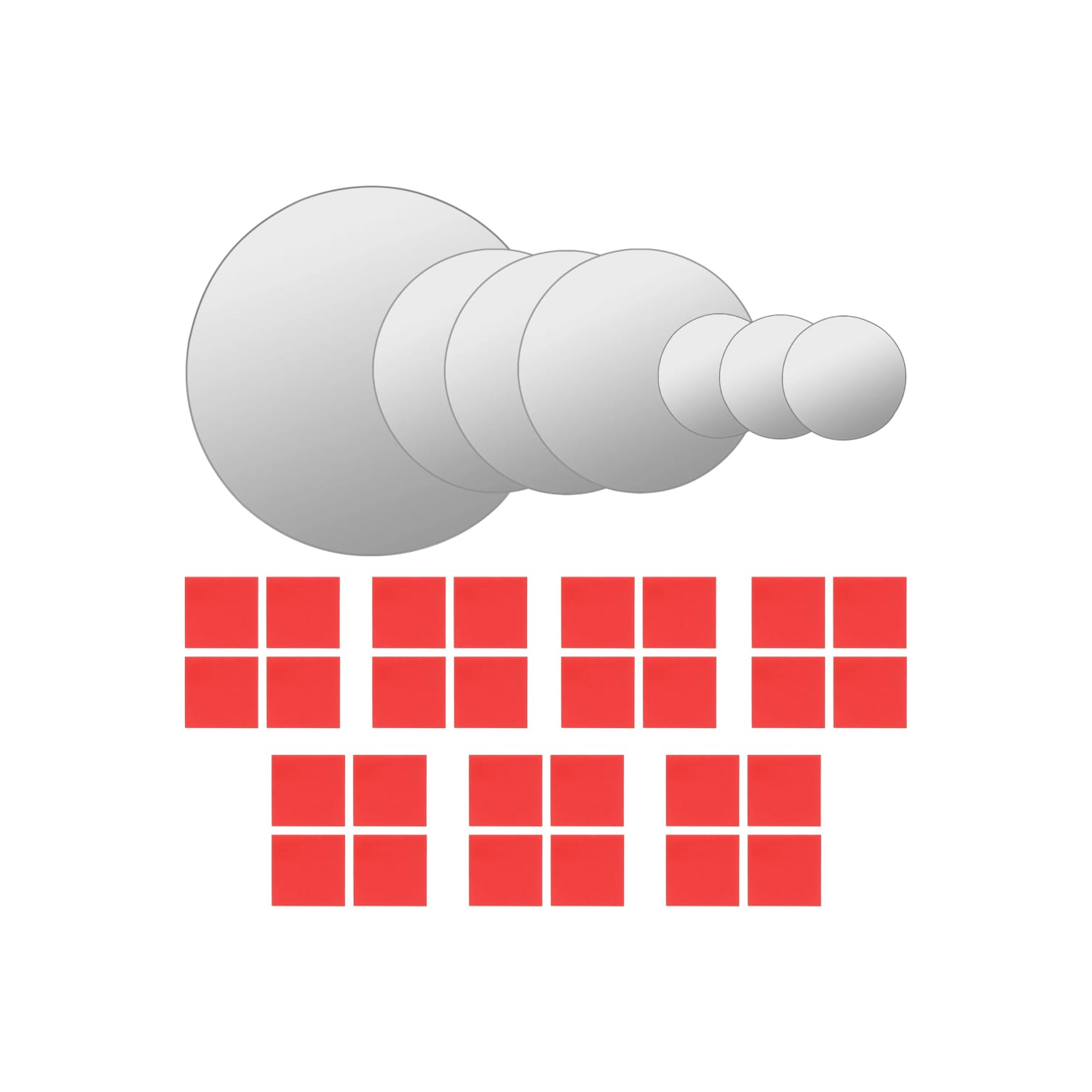 vidaXL 7 Piece Wall Mirror Set Round Glass