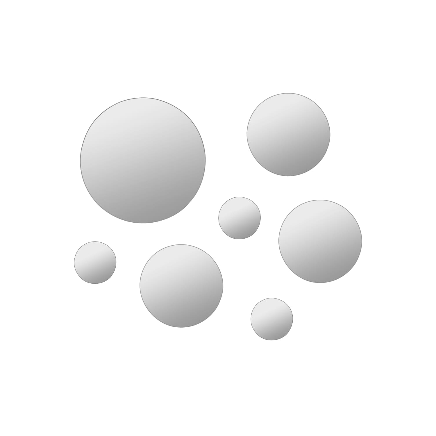 vidaXL 7 Piece Wall Mirror Set Round Glass