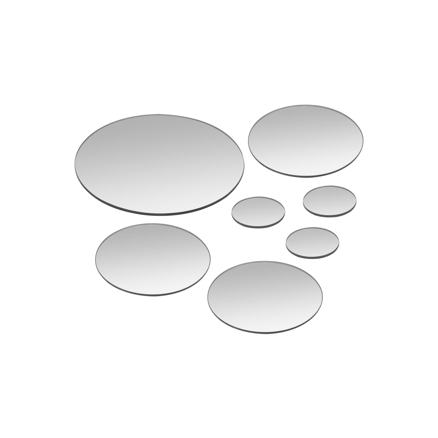 vidaXL 7 Piece Wall Mirror Set Round Glass