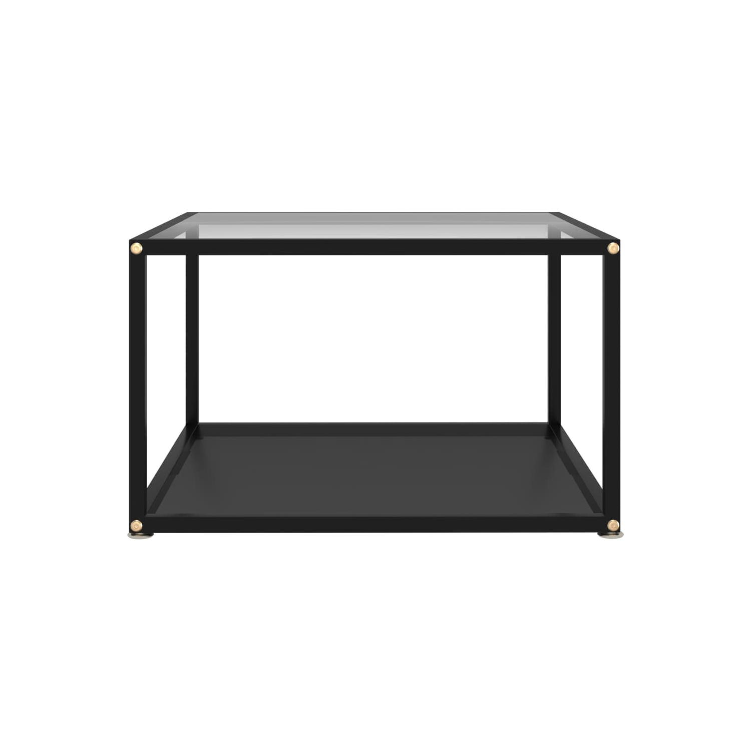 Table basse transparente et noire VidaXL de 23.6 x 23,6 x 13,8 po, verre trempé