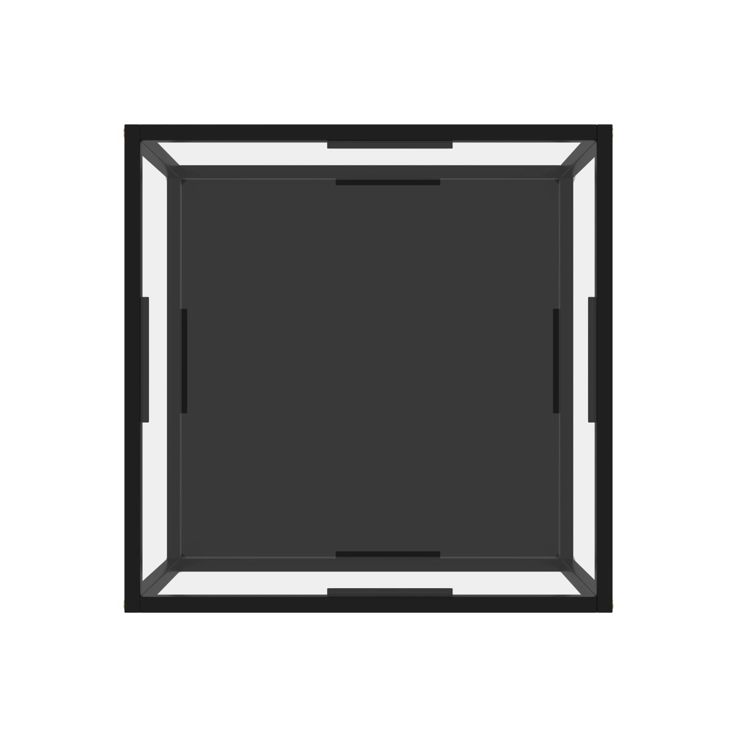 Table basse transparente et noire VidaXL de 23.6 x 23,6 x 13,8 po, verre trempé