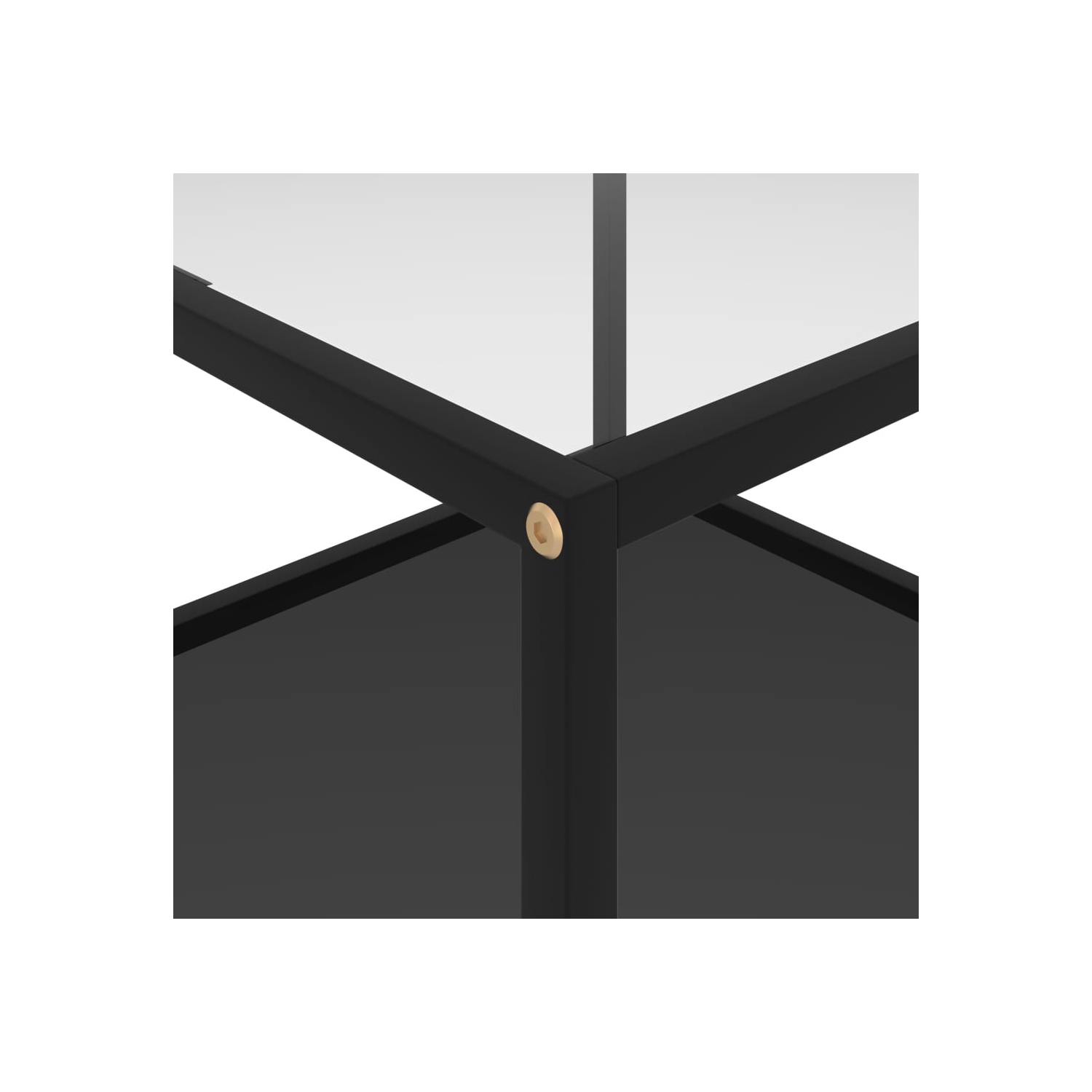 Table basse transparente et noire VidaXL de 23.6 x 23,6 x 13,8 po, verre trempé