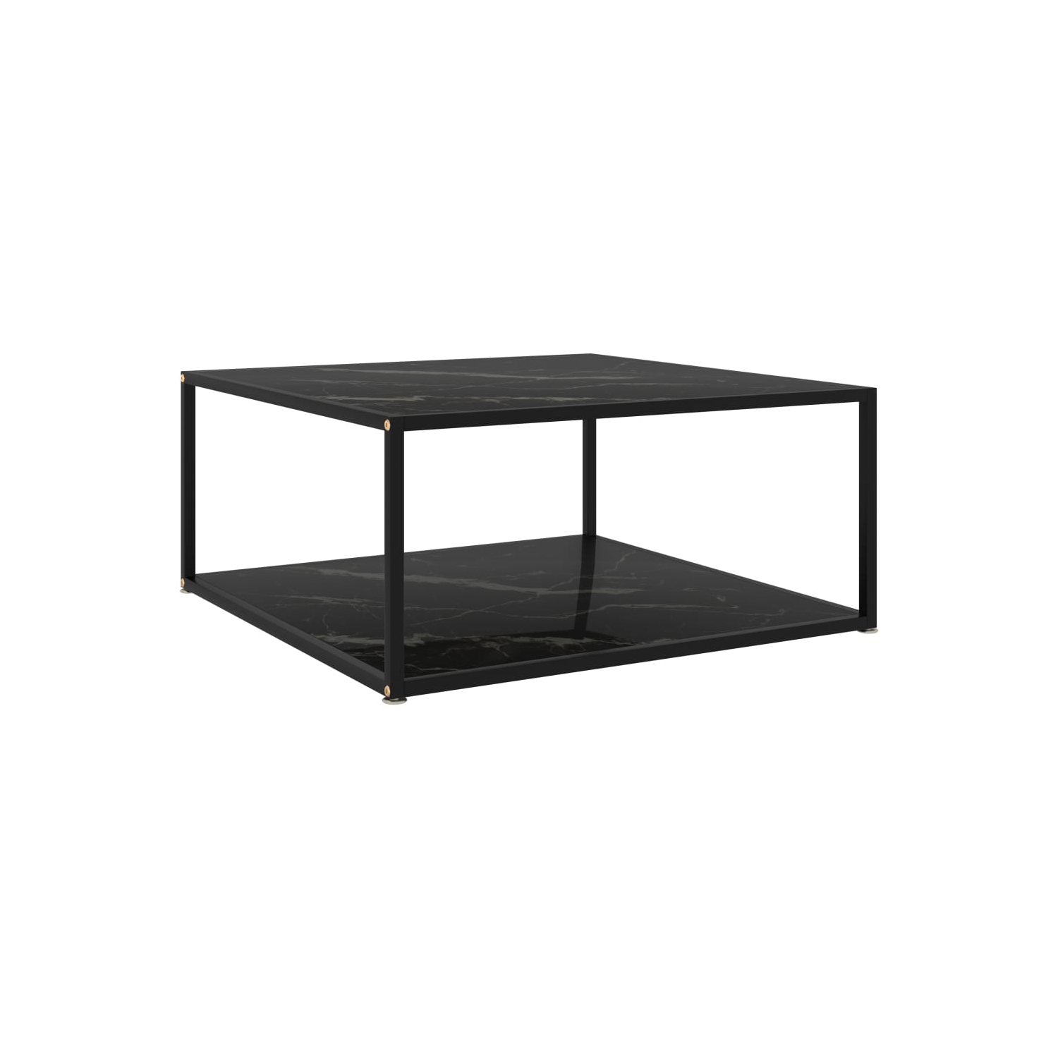 vidaXL Coffee Table Black 31.5"x31.5"x13.8" Tempered Glass