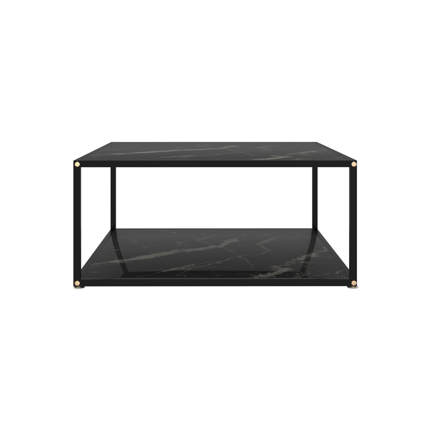 vidaXL Coffee Table Black 31.5"x31.5"x13.8" Tempered Glass