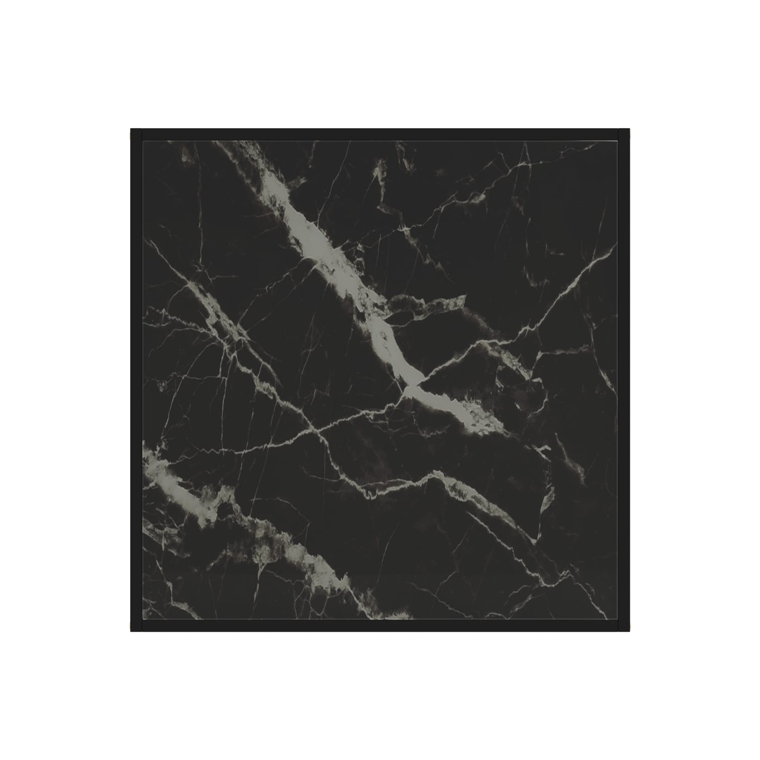 vidaXL Coffee Table Black 31.5"x31.5"x13.8" Tempered Glass