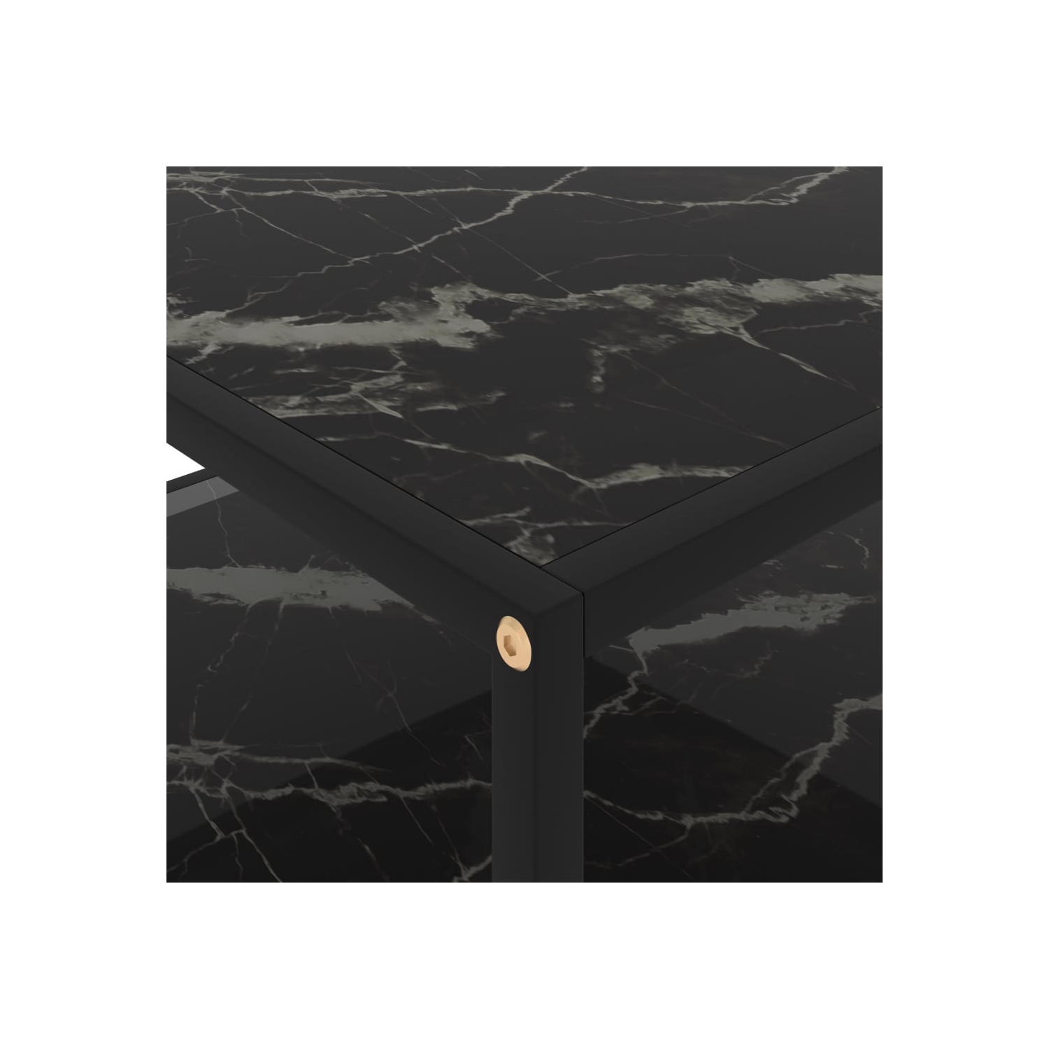 vidaXL Coffee Table Black 31.5"x31.5"x13.8" Tempered Glass