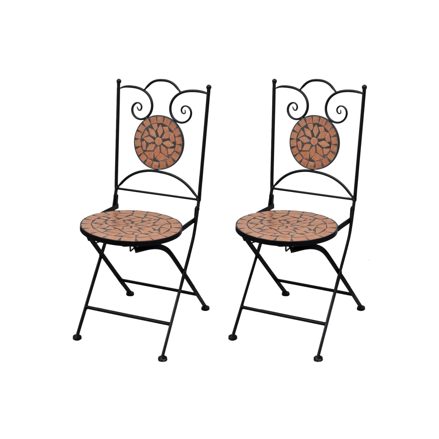vidaXL Folding Bistro Chairs 2 pcs Ceramic Terracotta