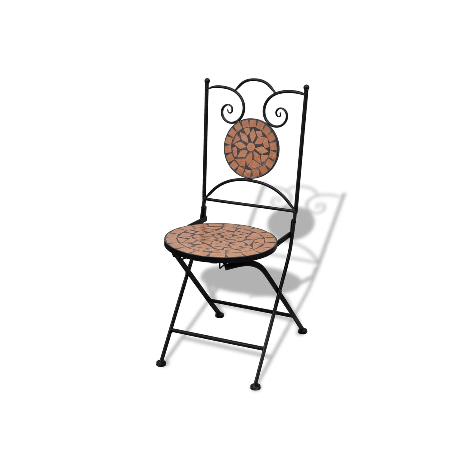 vidaXL Folding Bistro Chairs 2 pcs Ceramic Terracotta