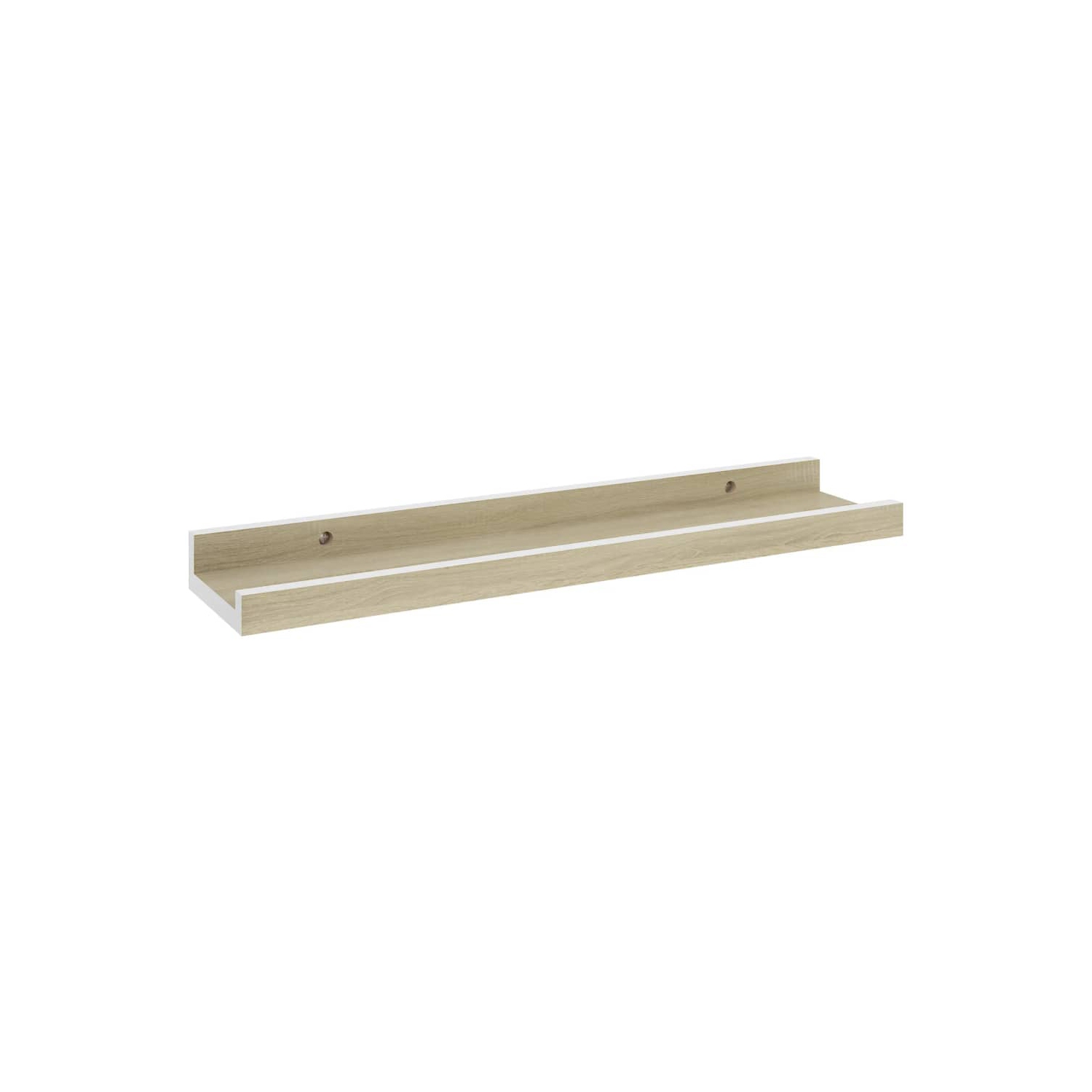 vidaXL Wall Shelves 2 pcs White and Sonoma Oak 15.7"x3.5"x1.2"