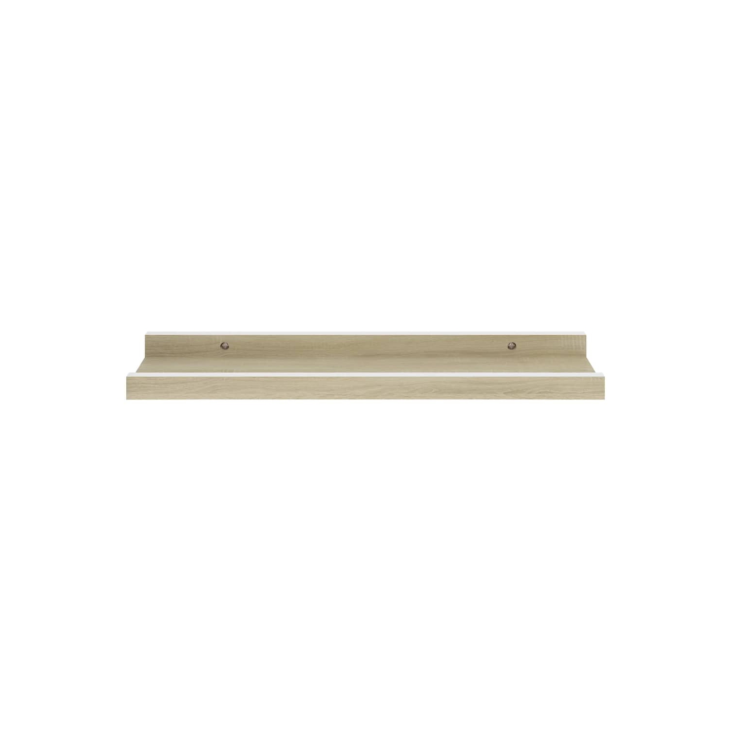 vidaXL Wall Shelves 2 pcs White and Sonoma Oak 15.7"x3.5"x1.2"