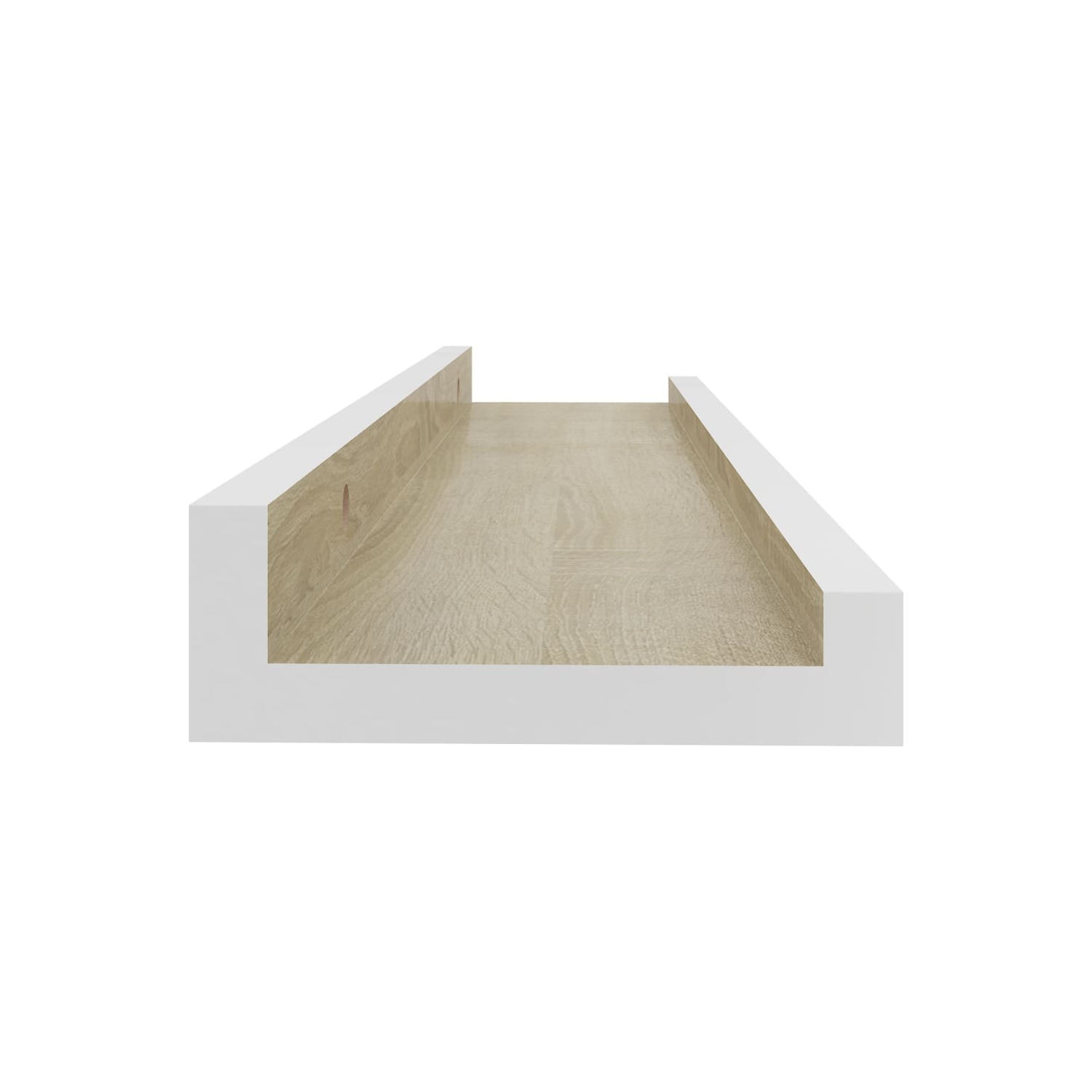 vidaXL Wall Shelves 2 pcs White and Sonoma Oak 15.7"x3.5"x1.2"