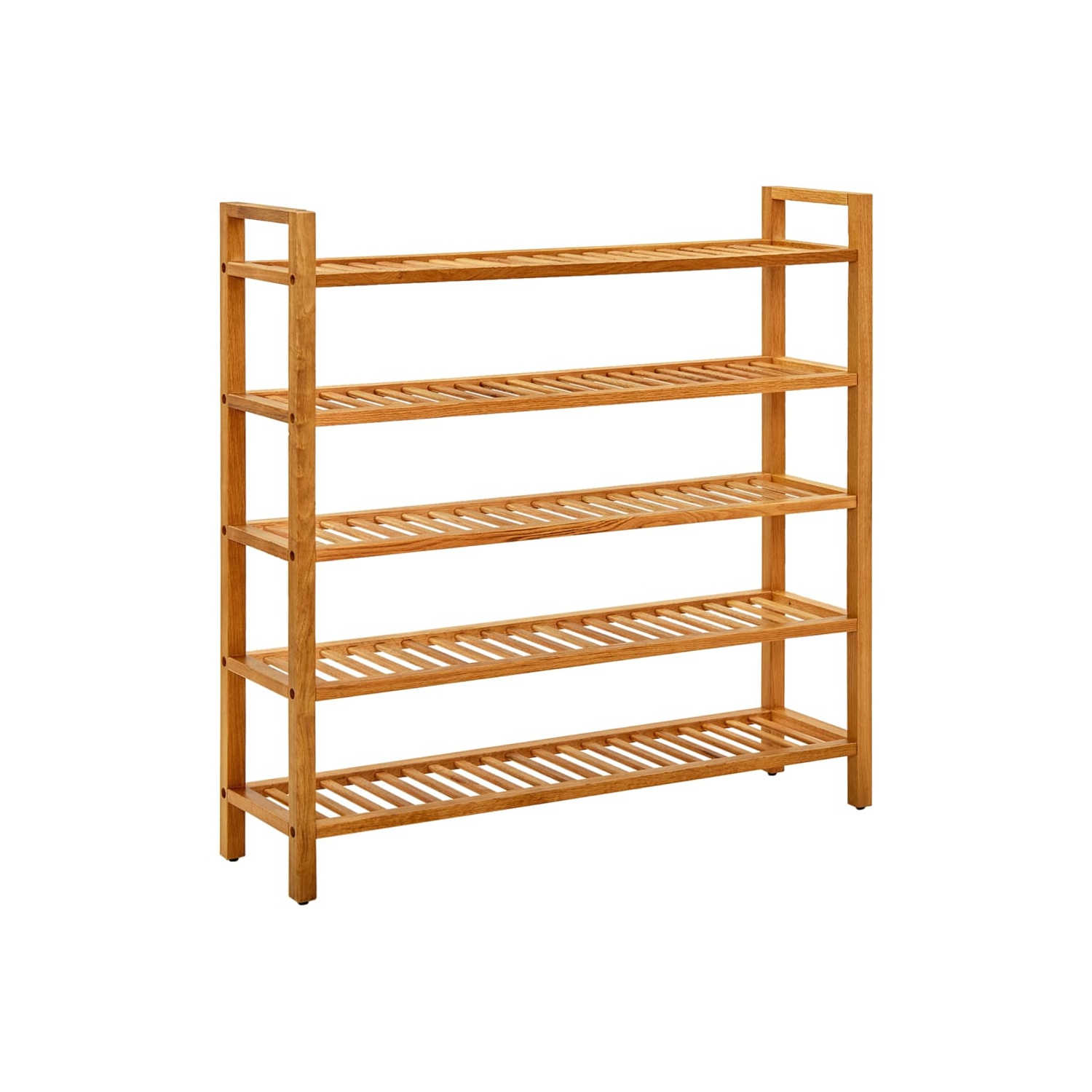 vidaXL Shoe Rack with 5 Shelves 39.3"x10.6"x39.3" Solid Oak Wood