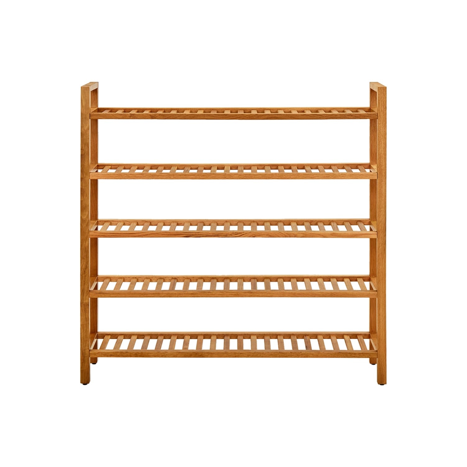 vidaXL Shoe Rack with 5 Shelves 39.3"x10.6"x39.3" Solid Oak Wood