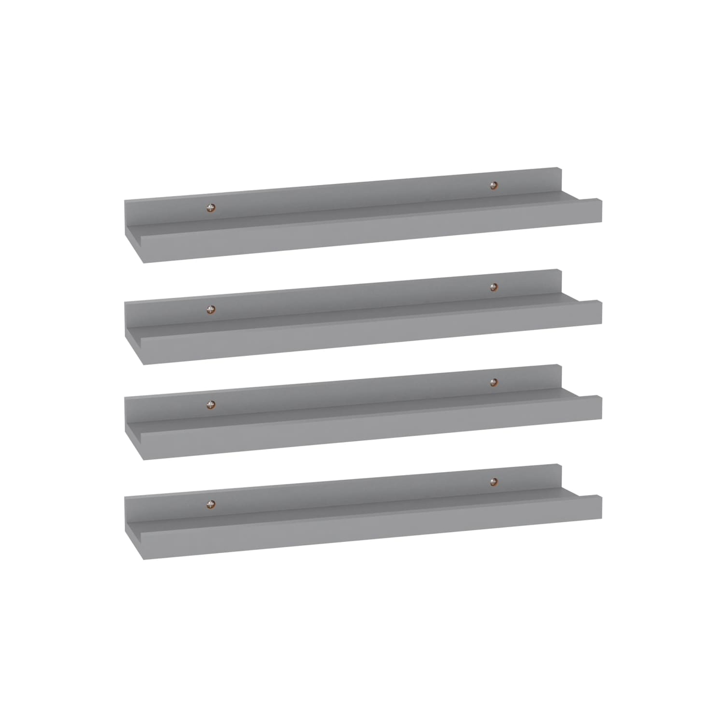 vidaXL Wall Shelves 4 pcs Gray 15.7"x3.5"x1.2"