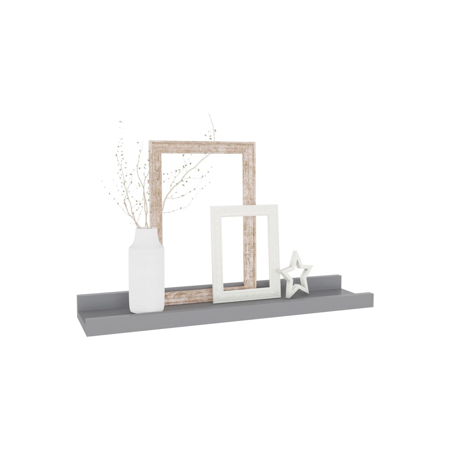 vidaXL Wall Shelves 4 pcs Gray 15.7"x3.5"x1.2"