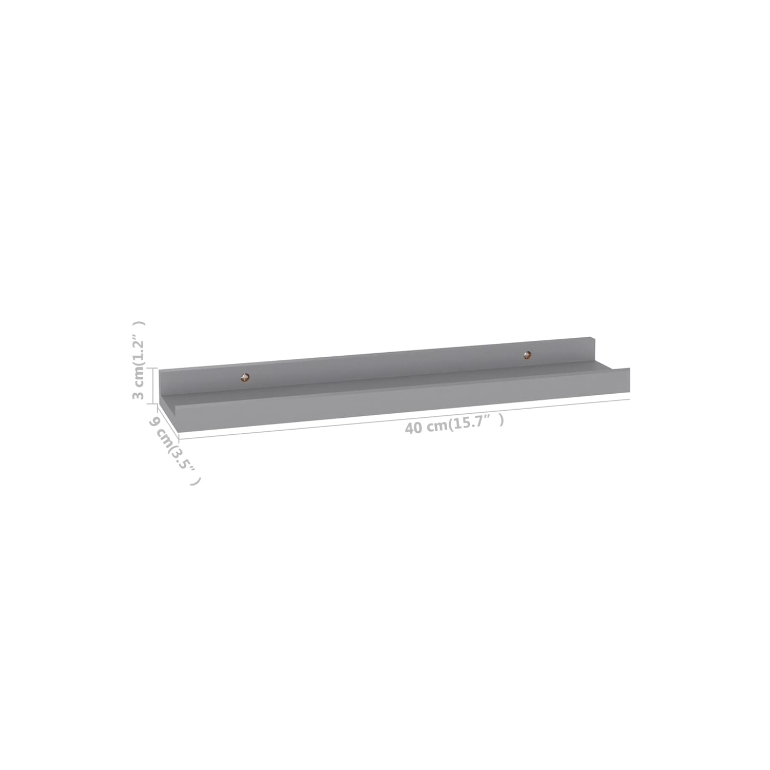 vidaXL Wall Shelves 4 pcs Gray 15.7"x3.5"x1.2"