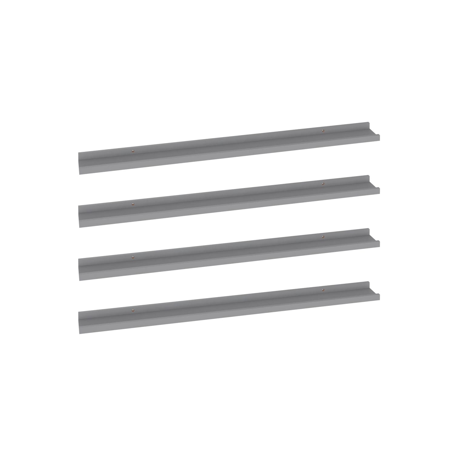 vidaXL Wall Shelves 4 pcs Gray 39.4"x3.5"x1.2"