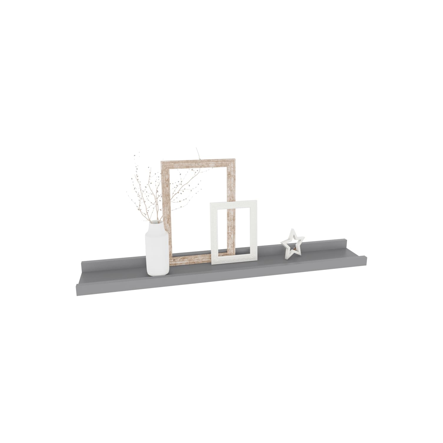 vidaXL Wall Shelves 4 pcs Gray 23.6"x3.5"x1.2"