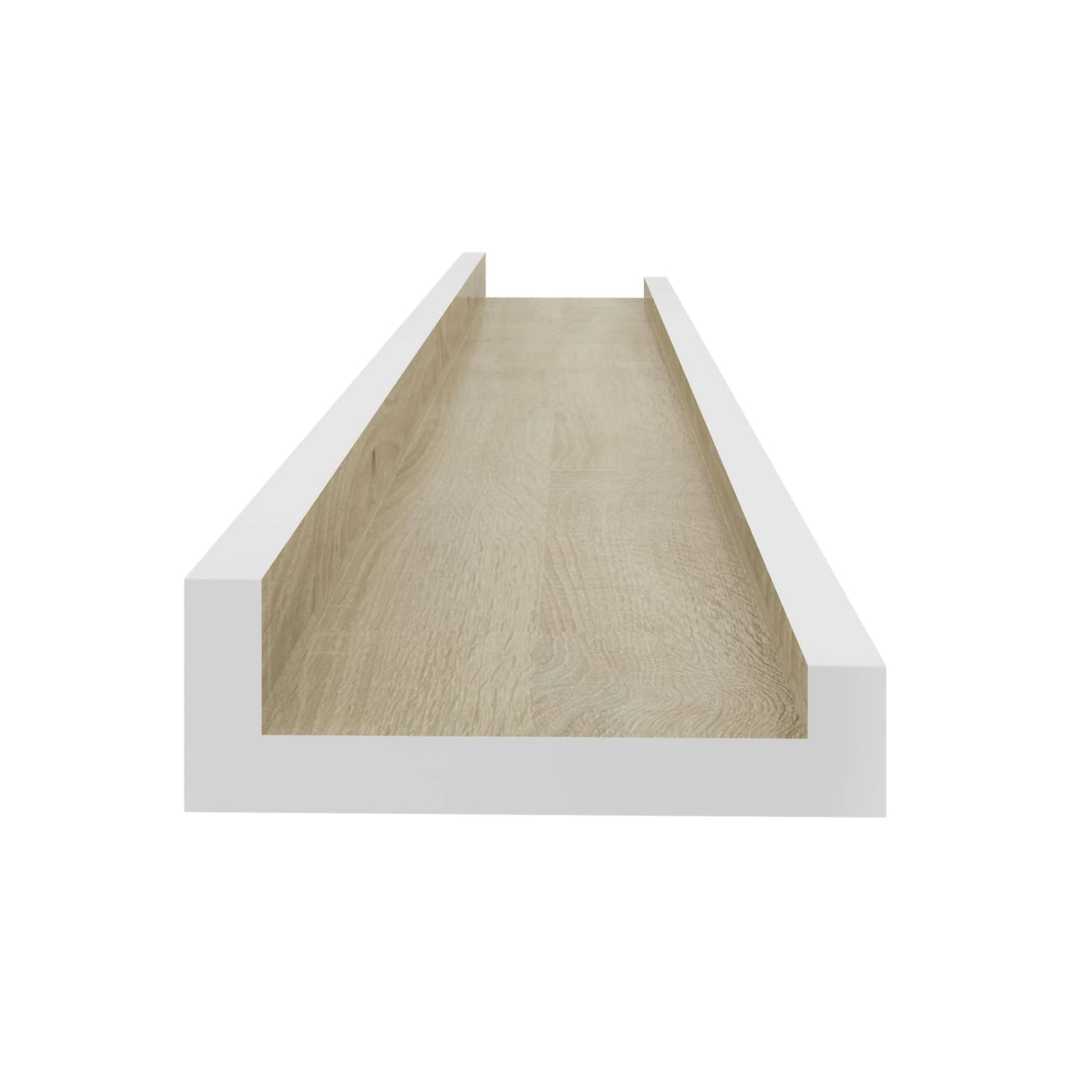 vidaXL Wall Shelves 2 pcs White and Sonoma Oak 23.6"x3.5"x1.2"