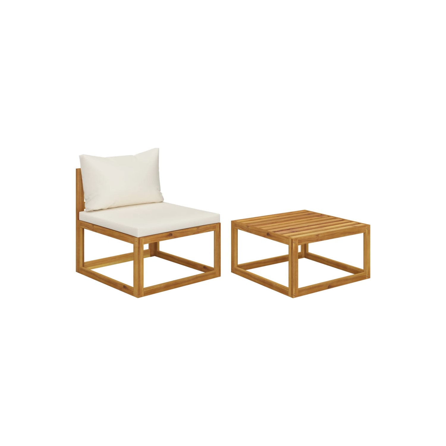 vidaXL 2 Piece Patio Sofa Set with Cushion Solid Acacia Wood