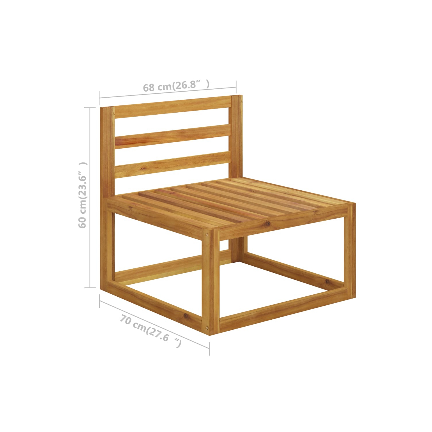 vidaXL 2 Piece Patio Sofa Set with Cushion Solid Acacia Wood