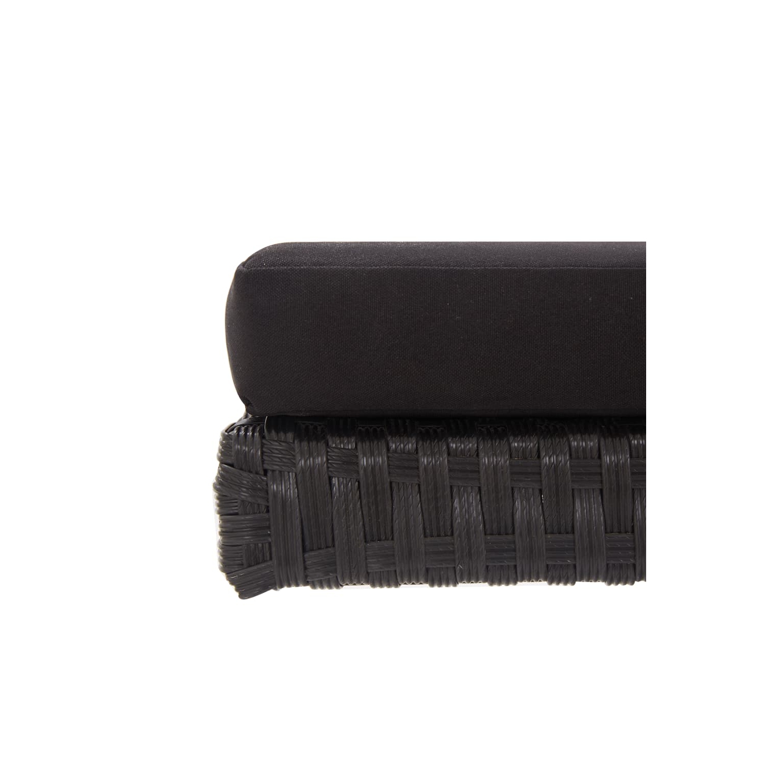 vidaXL Patio Bench with Cushions 69.3" Black Poly Rattan