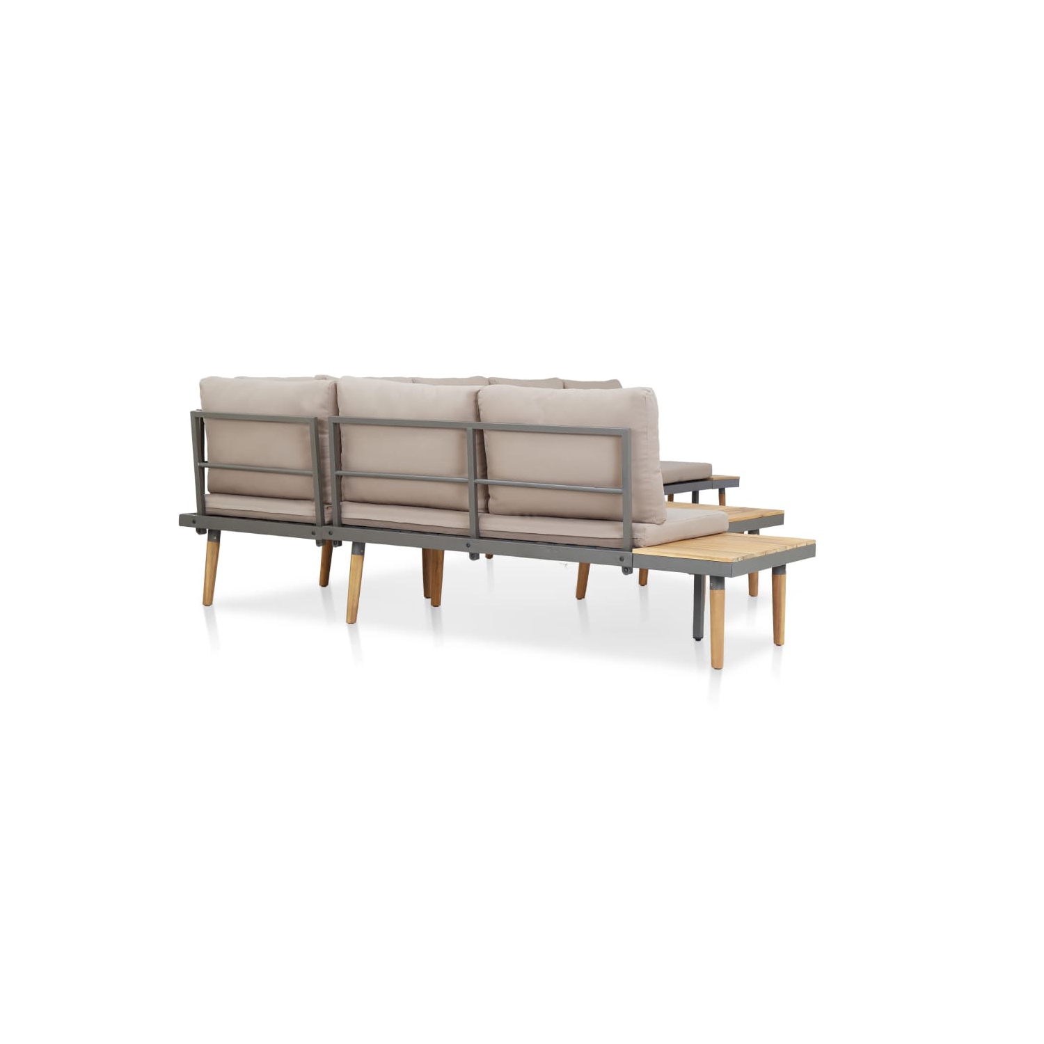 vidaXL 7-Seater Patio Lounge Set with Cushions Solid Acacia Wood Brown