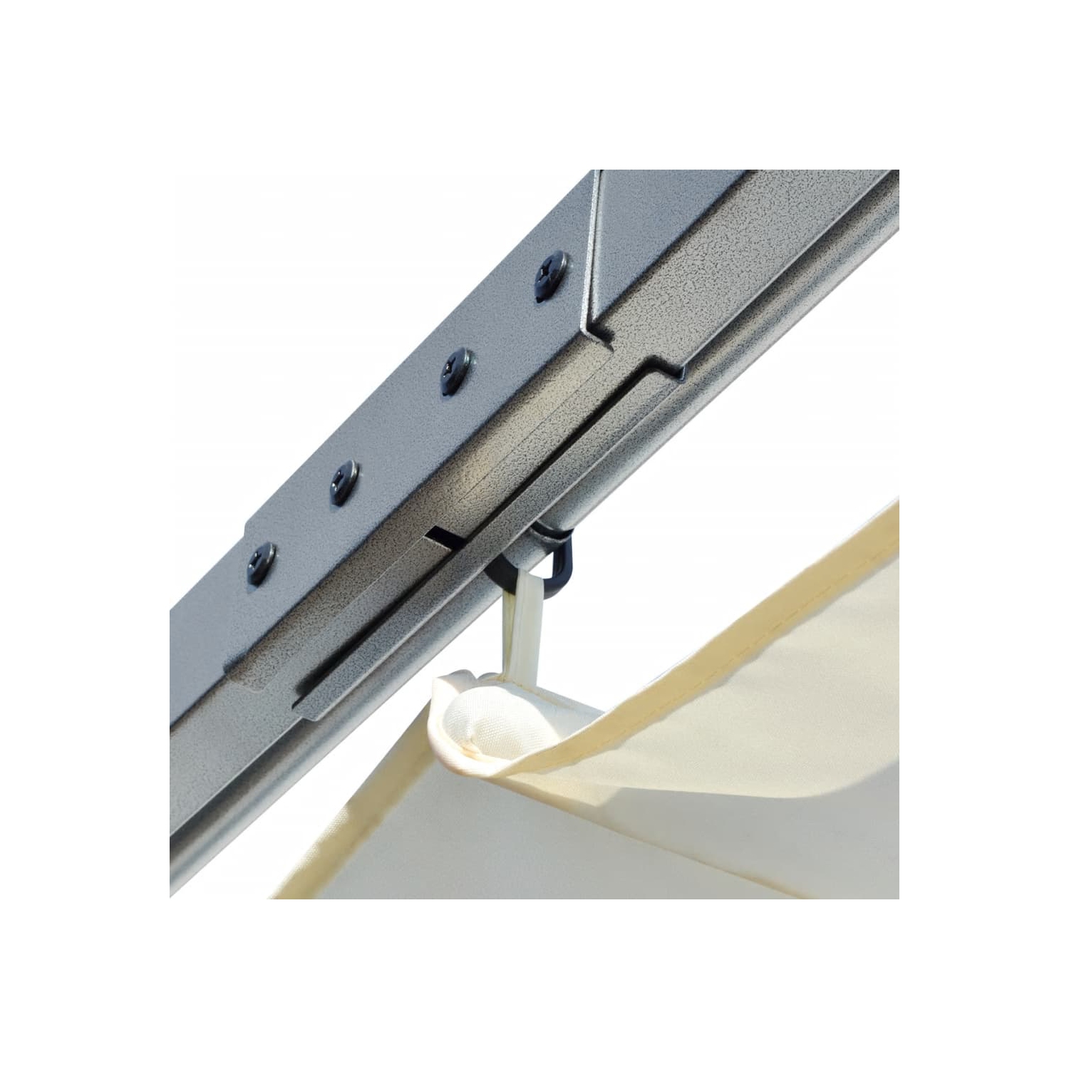 vidaXL Pergola with Retractable Roof Cream White 118.1"x118.1" Steel