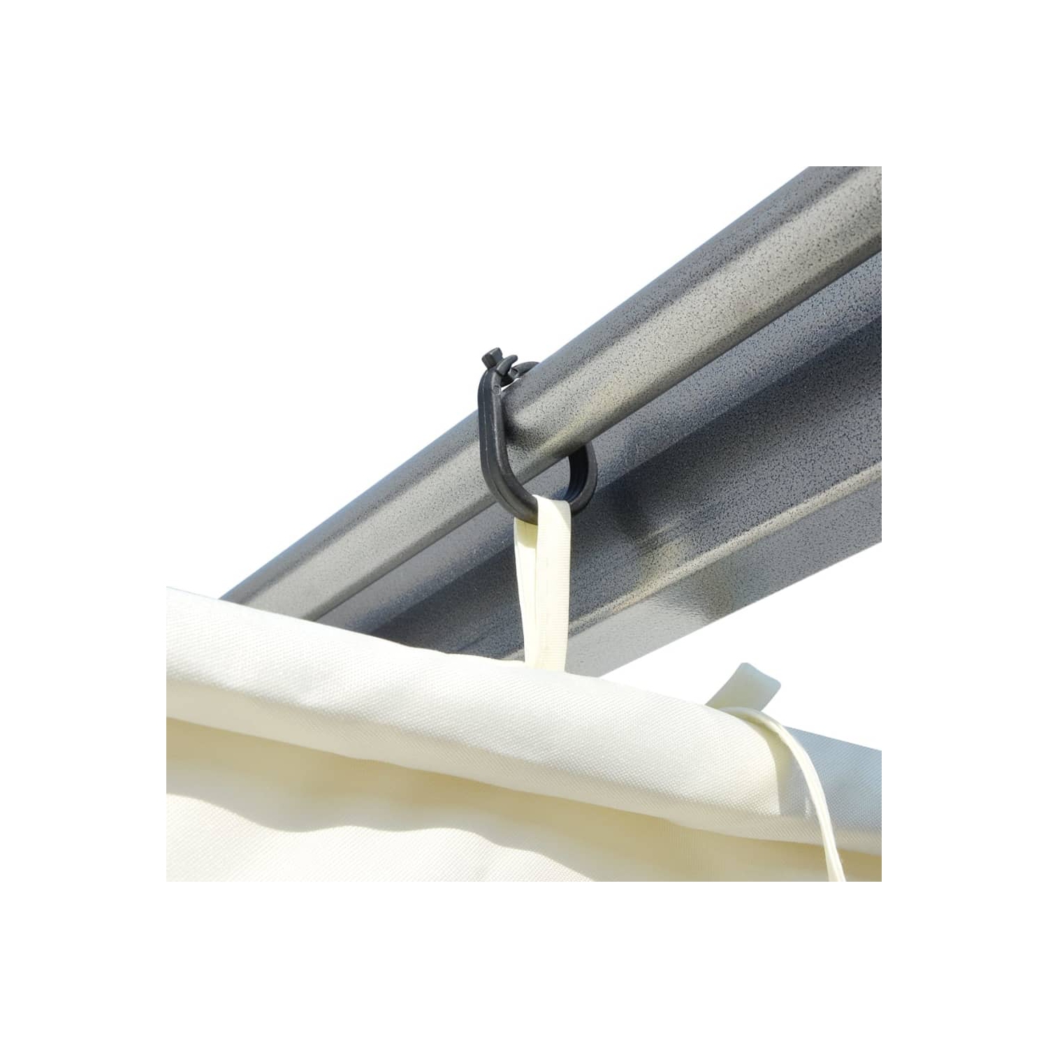 vidaXL Pergola with Retractable Roof Cream White 118.1"x118.1" Steel