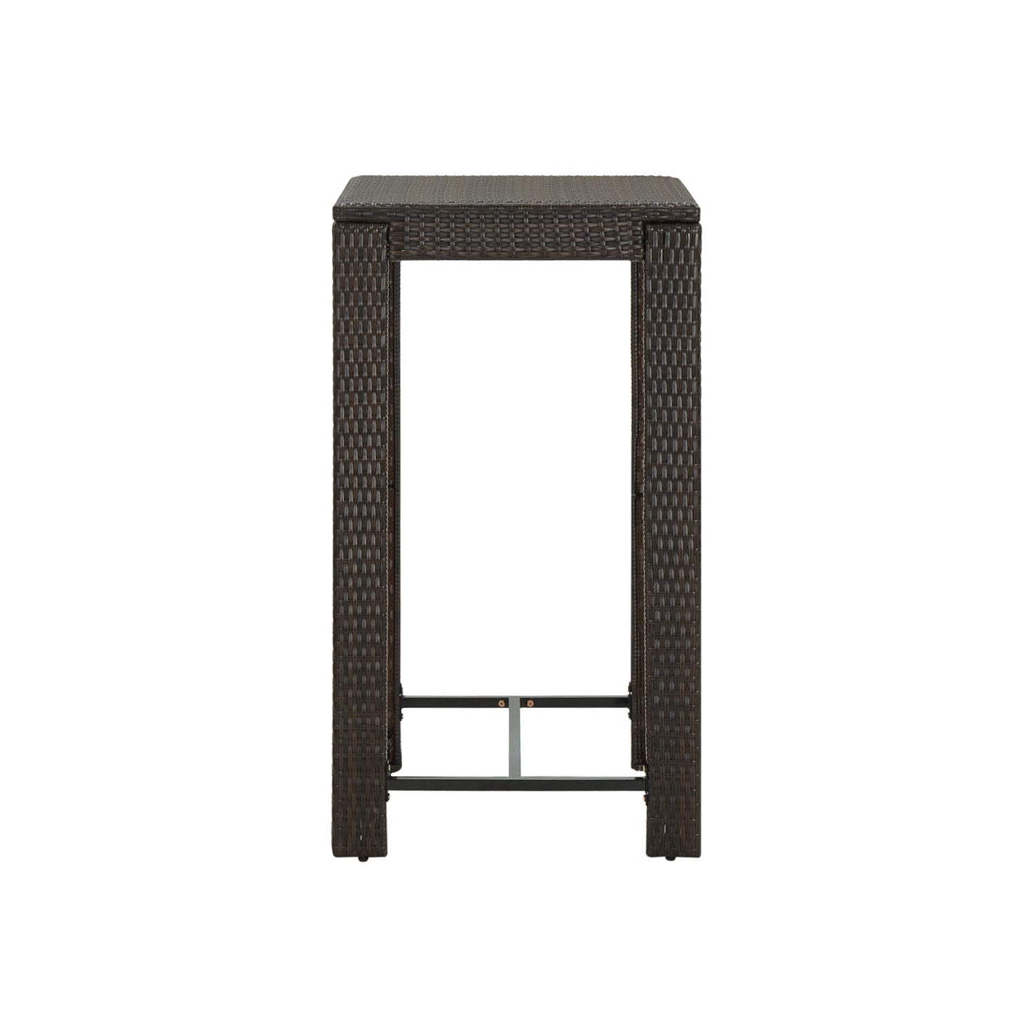 vidaXL 3 Piece Patio Bar Set with Cushions Poly Rattan Brown