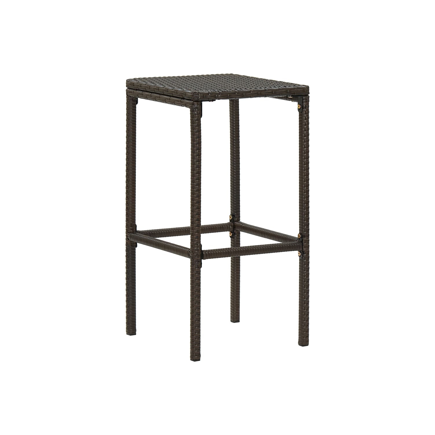 vidaXL 3 Piece Patio Bar Set with Cushions Poly Rattan Brown